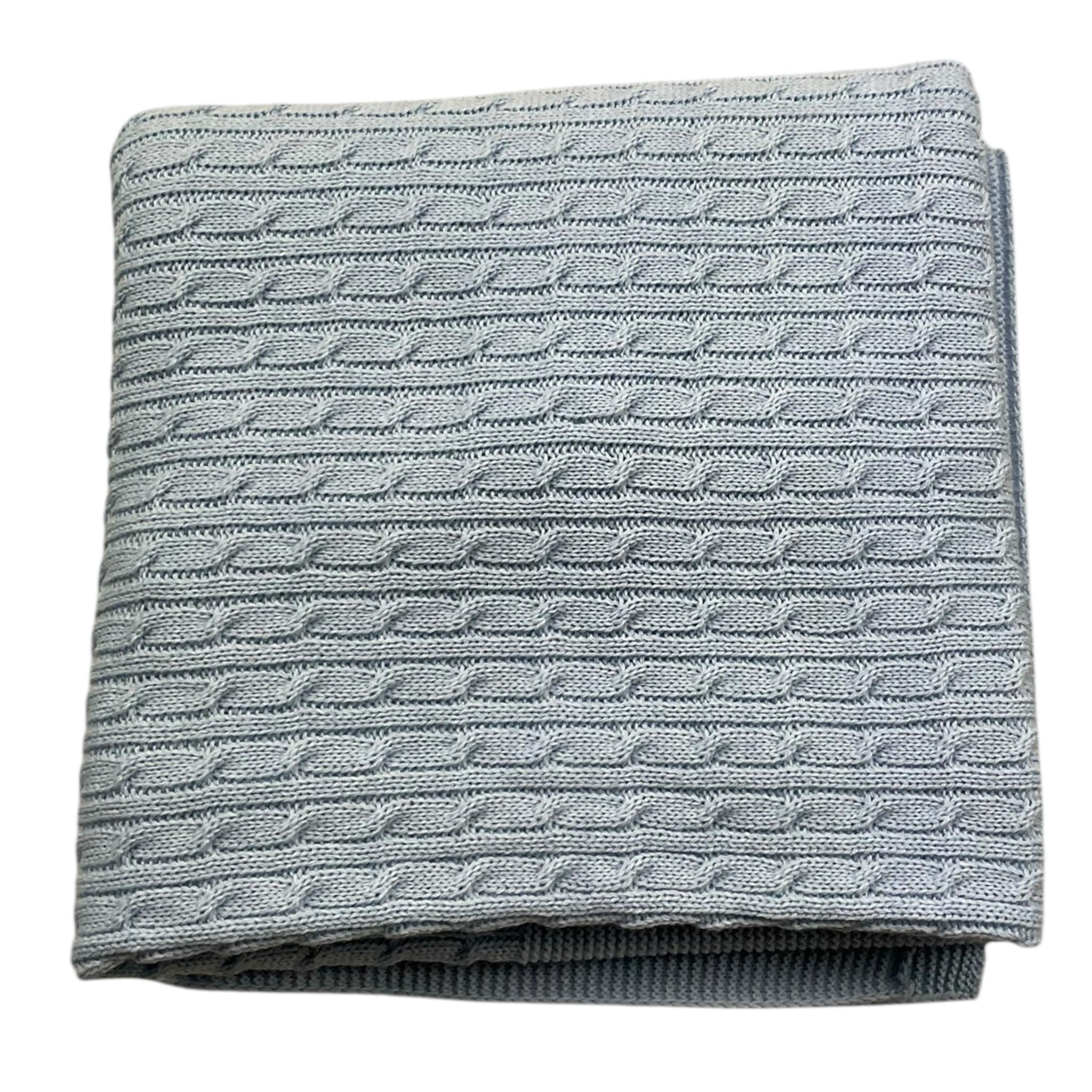 MAC ILUSIO'N coperta tinta unita con ricami Azzurro per Neonato TO77 AZZURRO MAC ILUSIO'N 