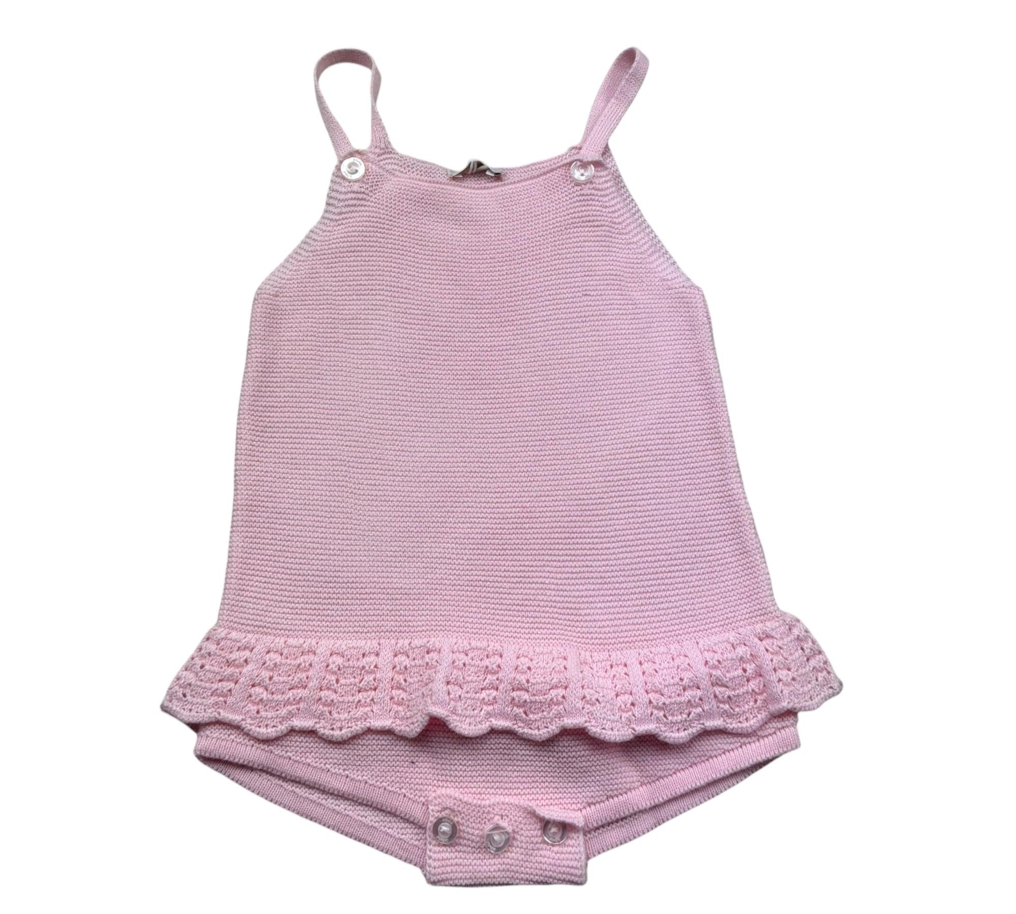 Le Bebe Pagliaccetto Bretelline Tinta Unita per Neonata LBG6274 ROSA LE BEBE 