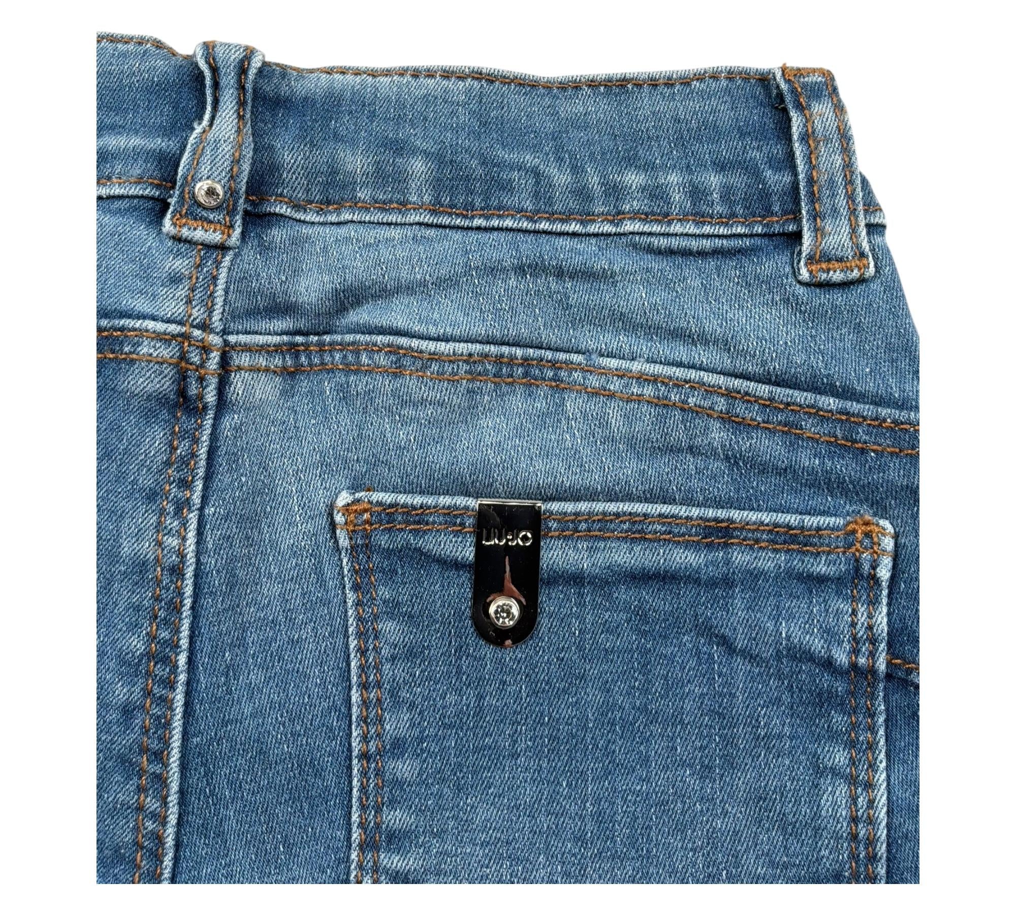 Liu Jo Short Tinta Unita In Denim per Bambina JA5068 BLU LIU JO 