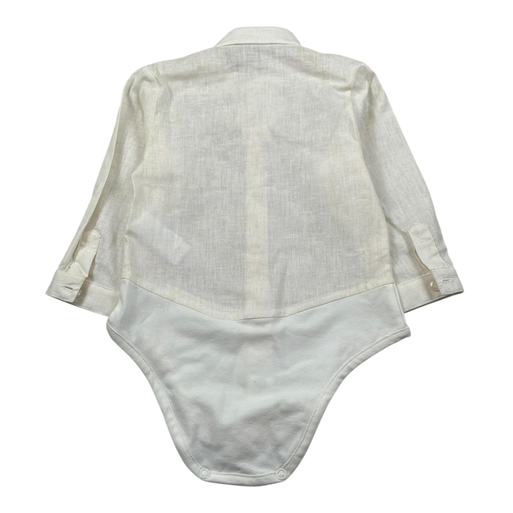 Pure Firenze Camicia Body Tinta Unita Manica Lunga per Neonato PC01178 PANNA PURE FIRENZE 