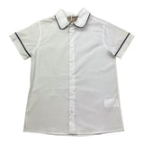 Little Bear Camicia Tinta Unita con Profili In Contrasto per Bambino 8211 BIANCO/BLU LITTLE BEAR 