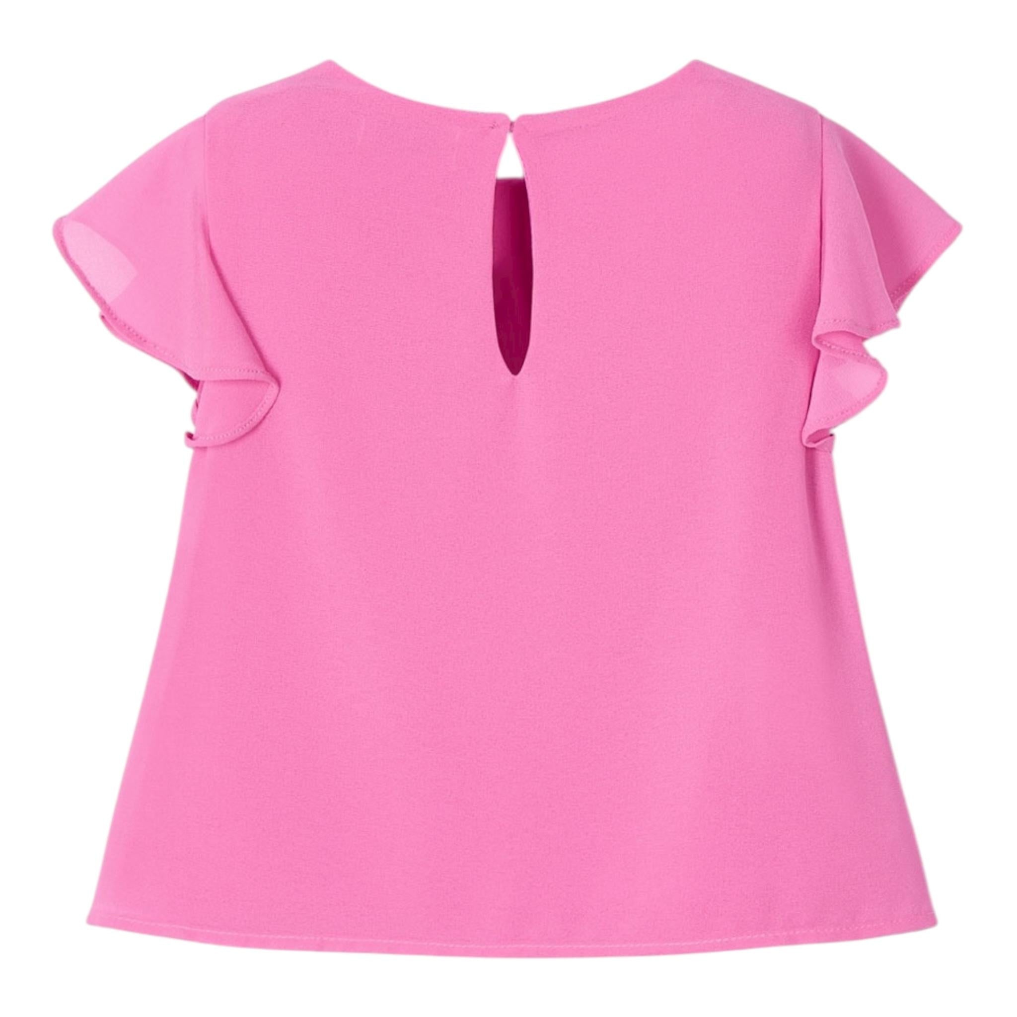Mayoral Camicia Mezza Manica Tinta Unita per Bambina 3182 ROSA MAYORAL 