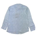 Emanuel Pris Camicia Tinta Unita Con Collo Coreano Azzurro Per Bambino