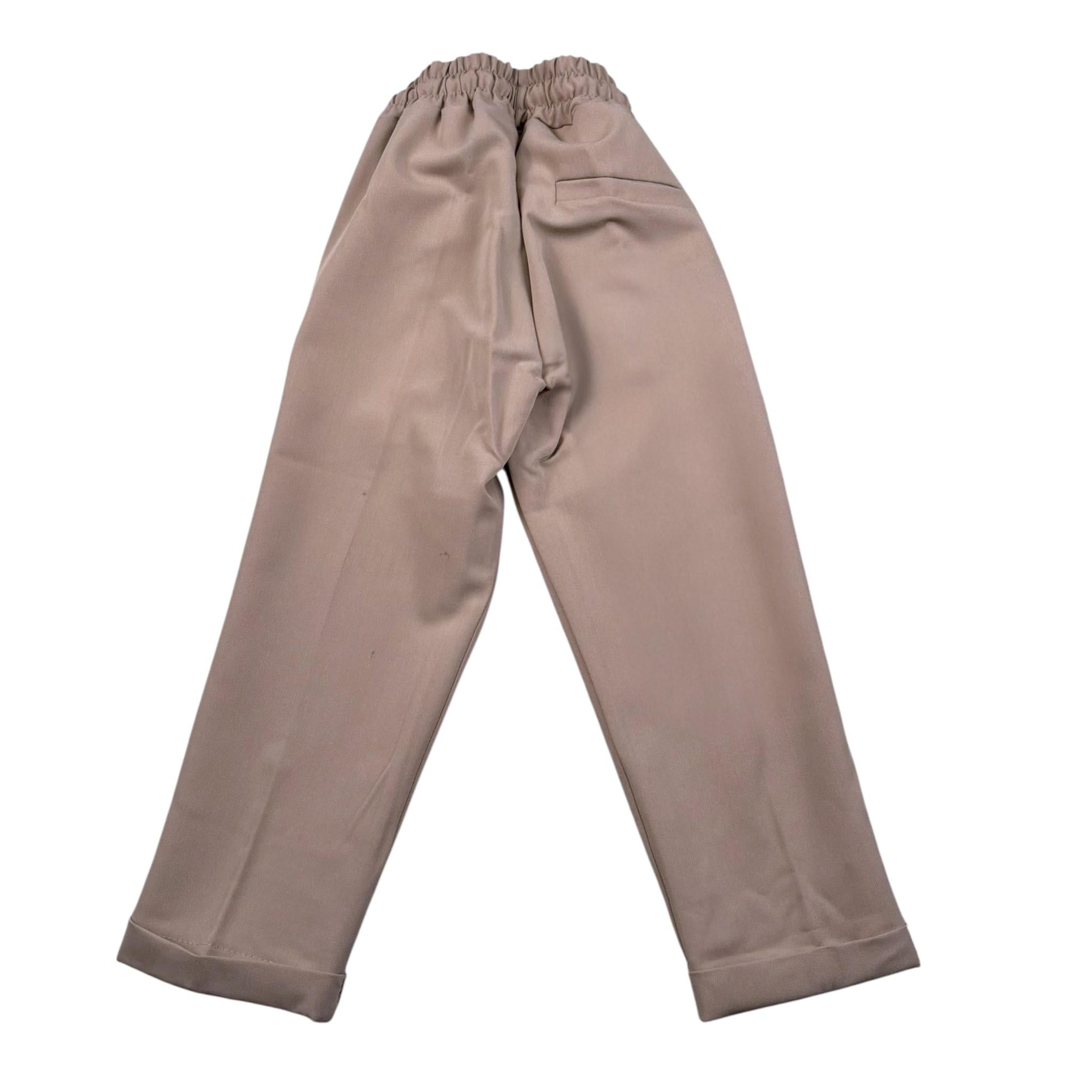 Numbers Pantalone Tinta Unita con Elastico In Vita per Neonato PA123 BEIGE NUMBERS 