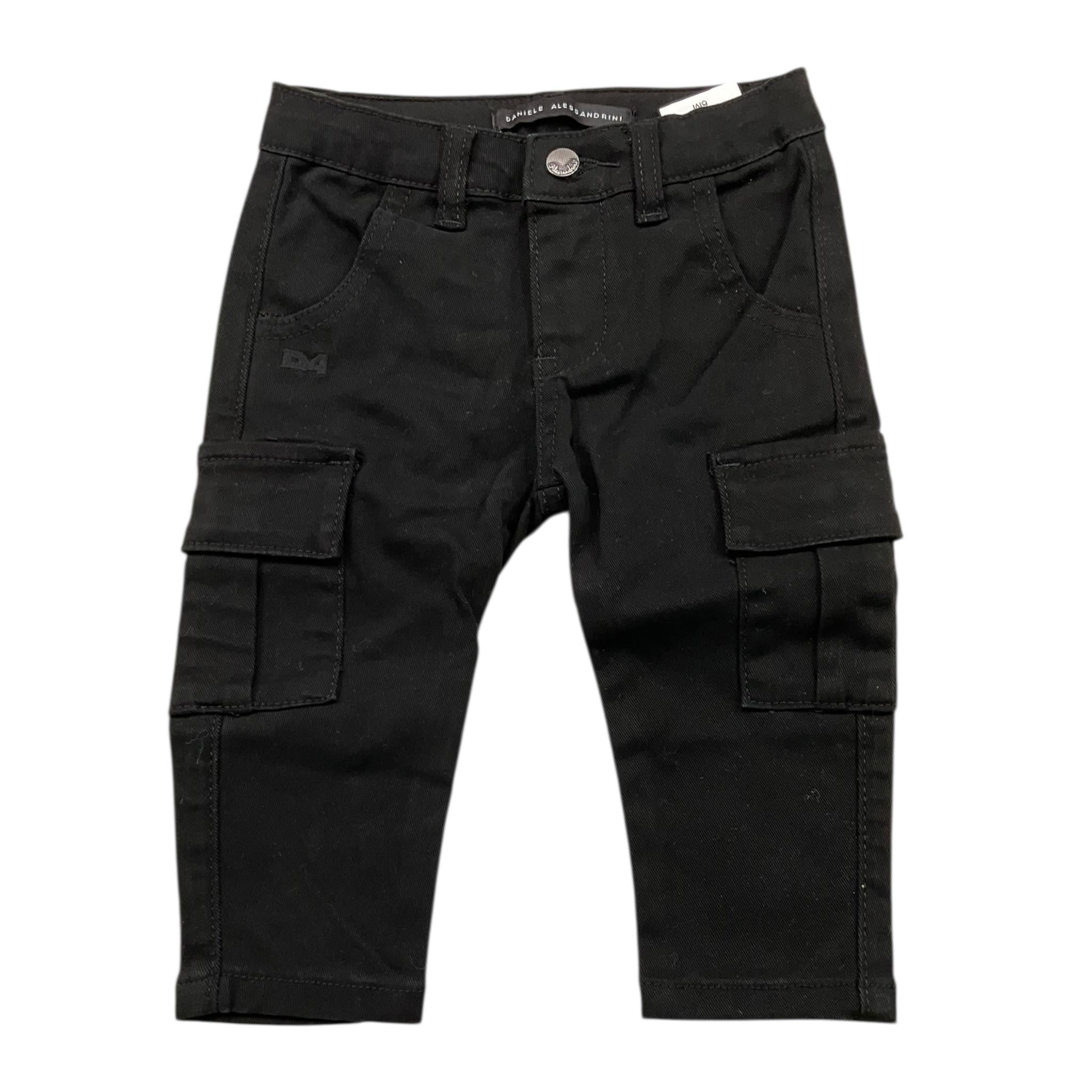 DANIELE ALESSANDRINI jeans tinta unita con girovita regolabile Nero per Neonato 1291P00023X NERO DANIELE ALESSANDRINI 