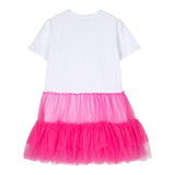 Twinset Abito Bicolore Mezza Manica Con Stampa Bianco Per Bambina