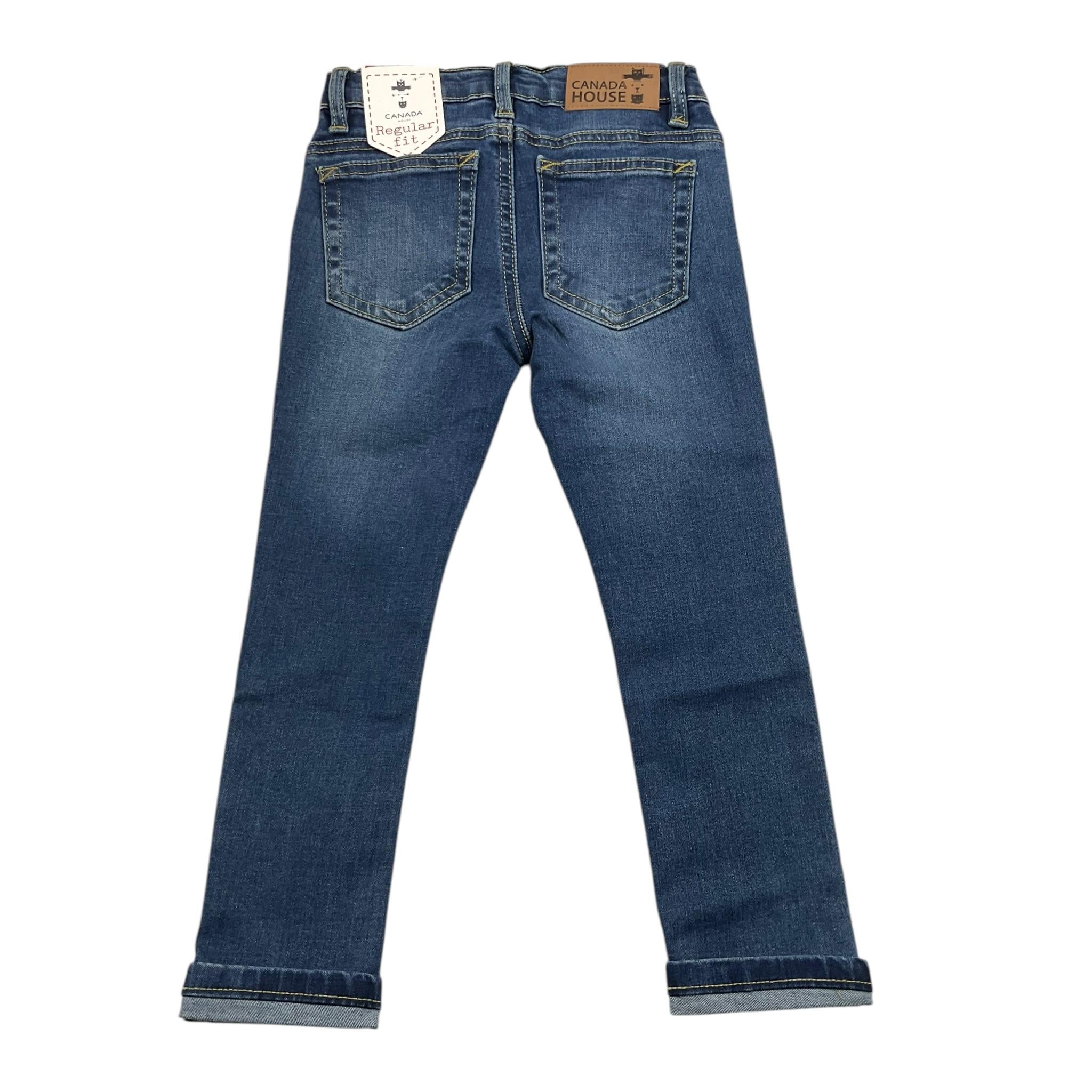 CANADA HOUSE jeans tinta unita con girovita regolabile Blu per Bambino 24472241 BLU CANADA HOUSE 