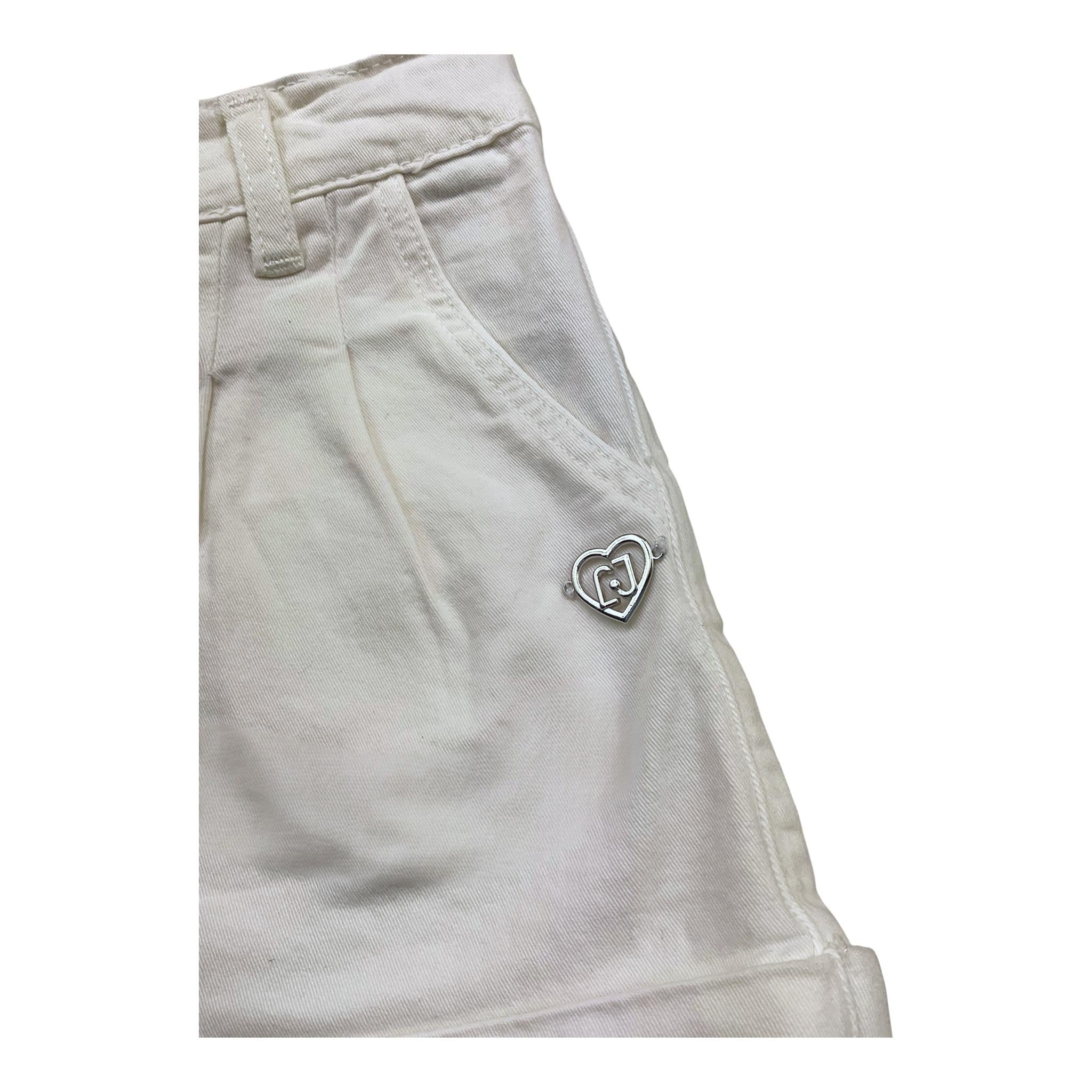 Liu Jo Short Tinta Unita con Girovita Regolabile per Bambina KA5048 BIANCO LIU JO 