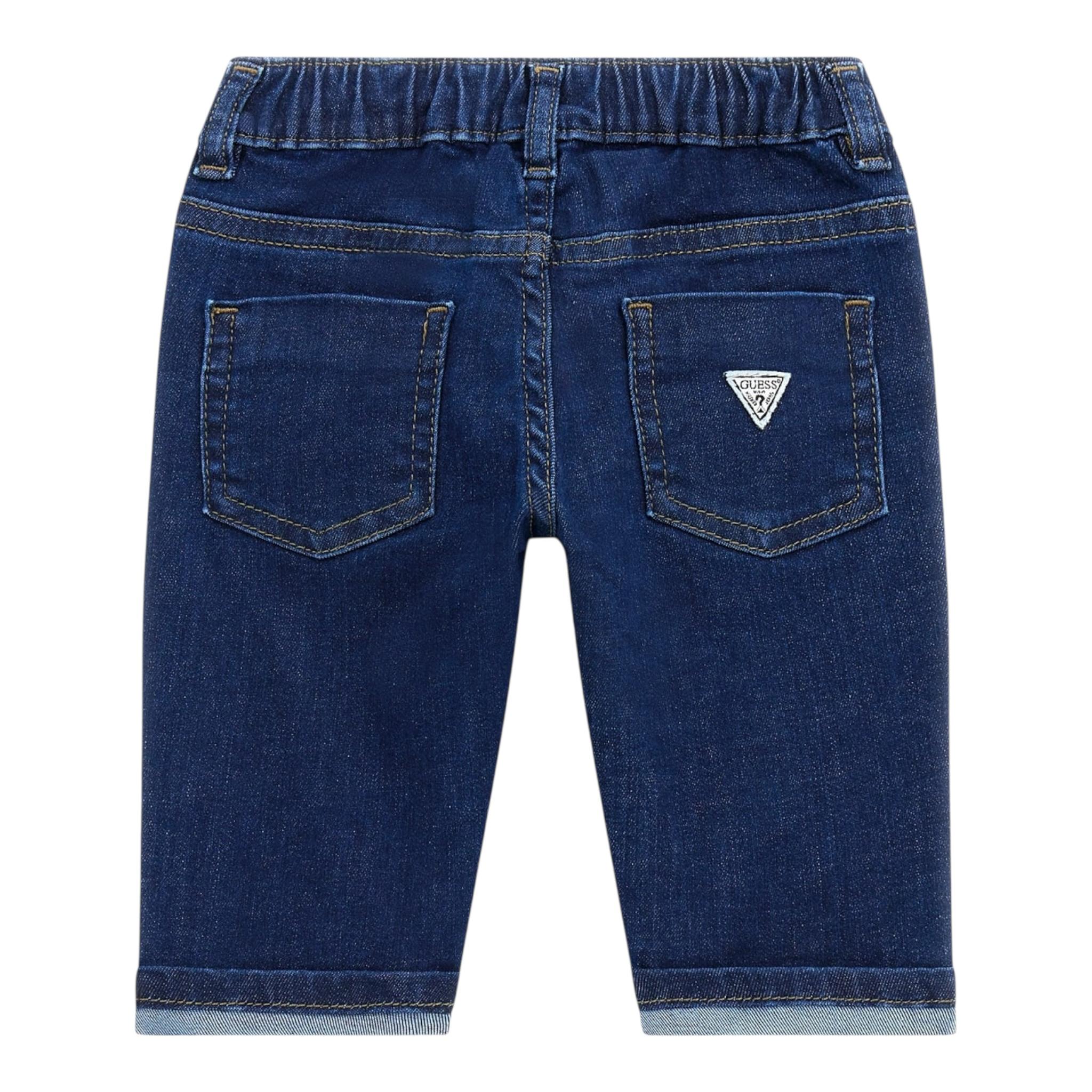 GUESS jeans tinta unita con logo Blu per Bambino N4YA03D4CA0 BLU GUESS 