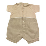 La Sartoria Dei Piccoli Pagliaccetto Bicolore con Stampa per Neonato LP005 BEIGE LA SARTORIA DEI PICCOLI 
