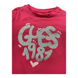 Guess Shirt Girocollo Tinta Unita con Logo per Neonata A5RI01K6YW4 FRAGOLA GUESS 