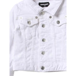 Dsquared2 Giubbino Tinta Unita In Denim per Bambino DQ1765J BIANCO DSQUARED2 