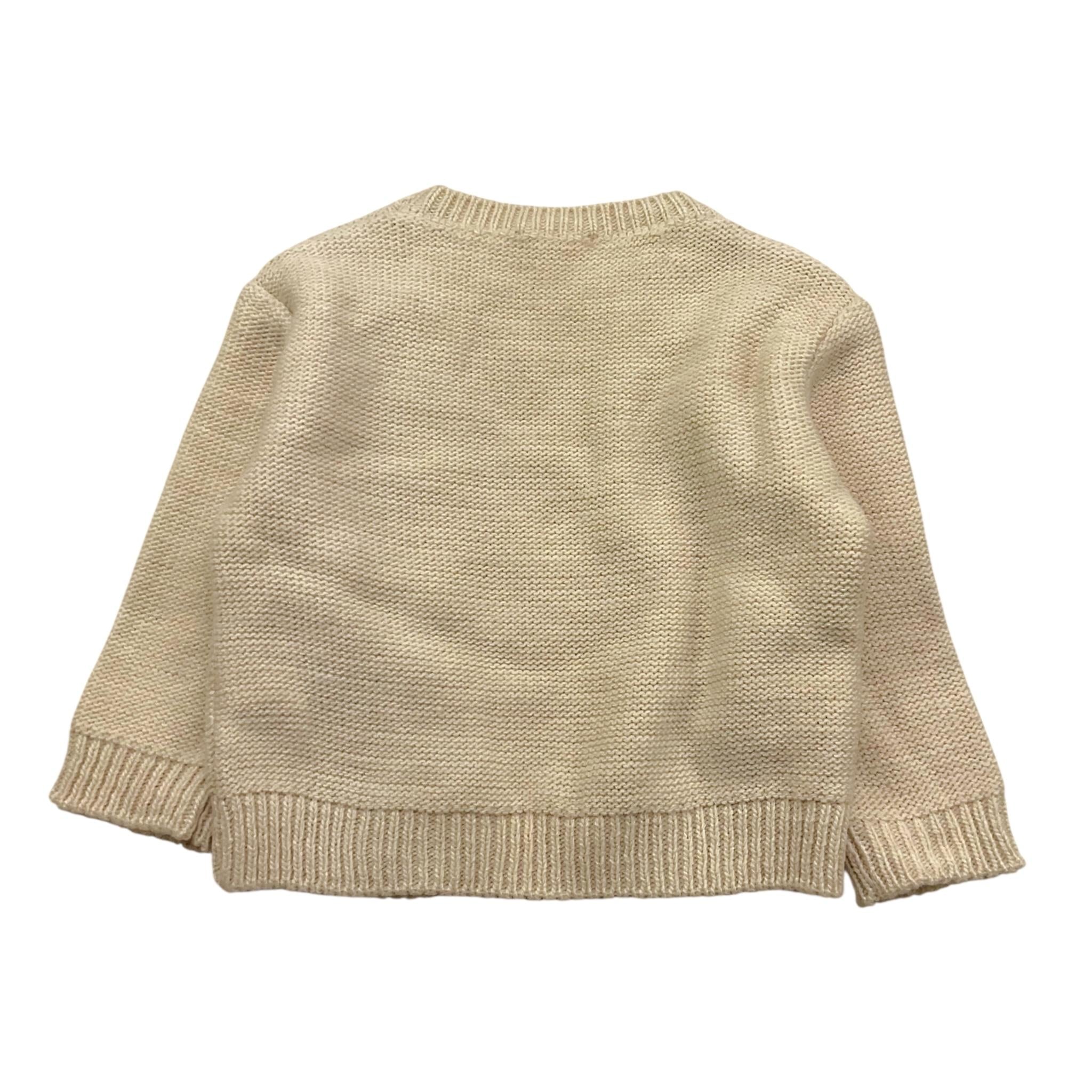 PLEASE maglia girocollo tinta unita con frange Beige per Bambina NB77230G65 BEIGE PLEASE 