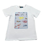 Move T-Shirt Tinta Unita Girocollo con Stampa per Bambino PRINTB BIANCO MOVE 