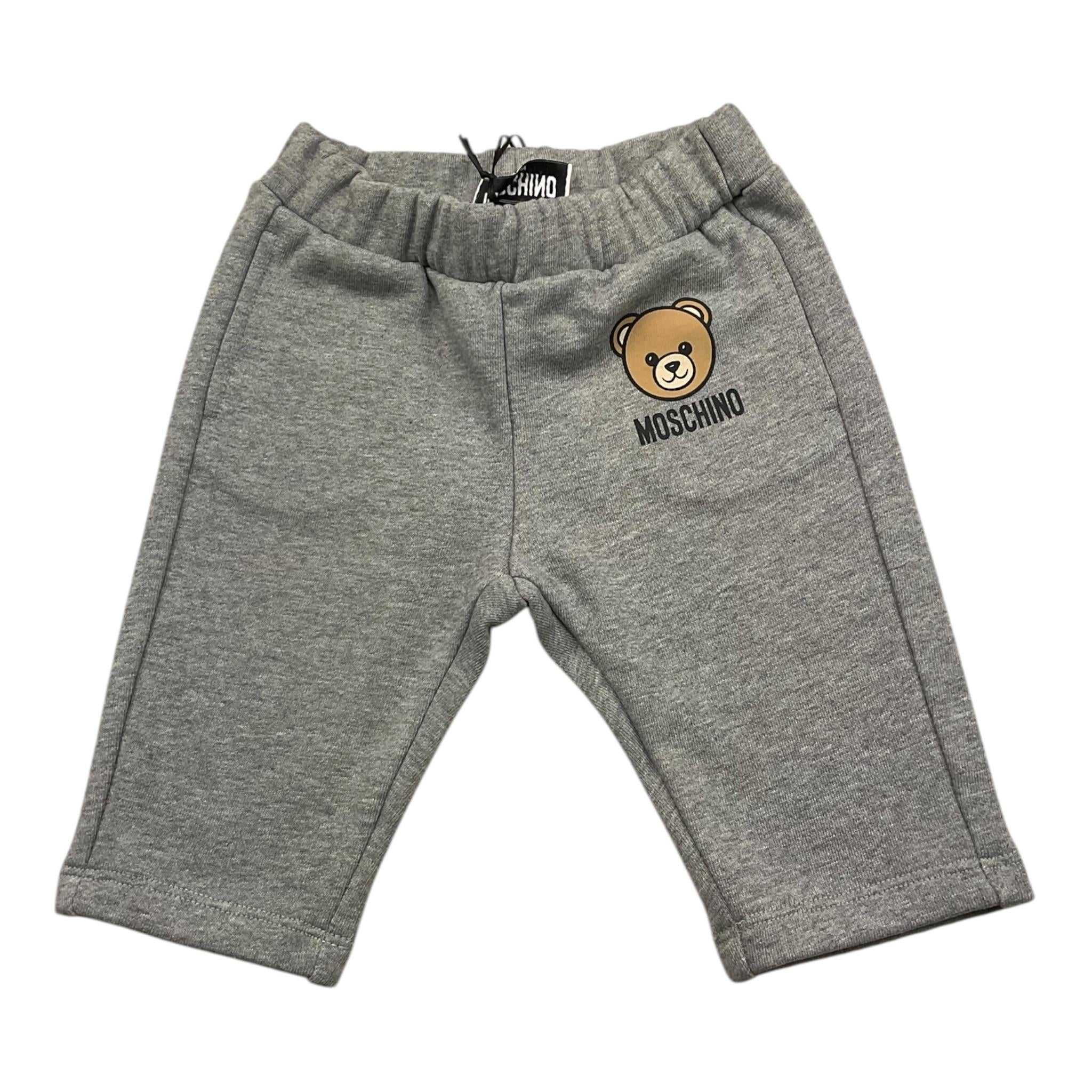 MOSCHINO pantalone modello tuta tinta unita con elastico in vita Grigio per Neonato MUP05K GRIGIO MOSCHINO 