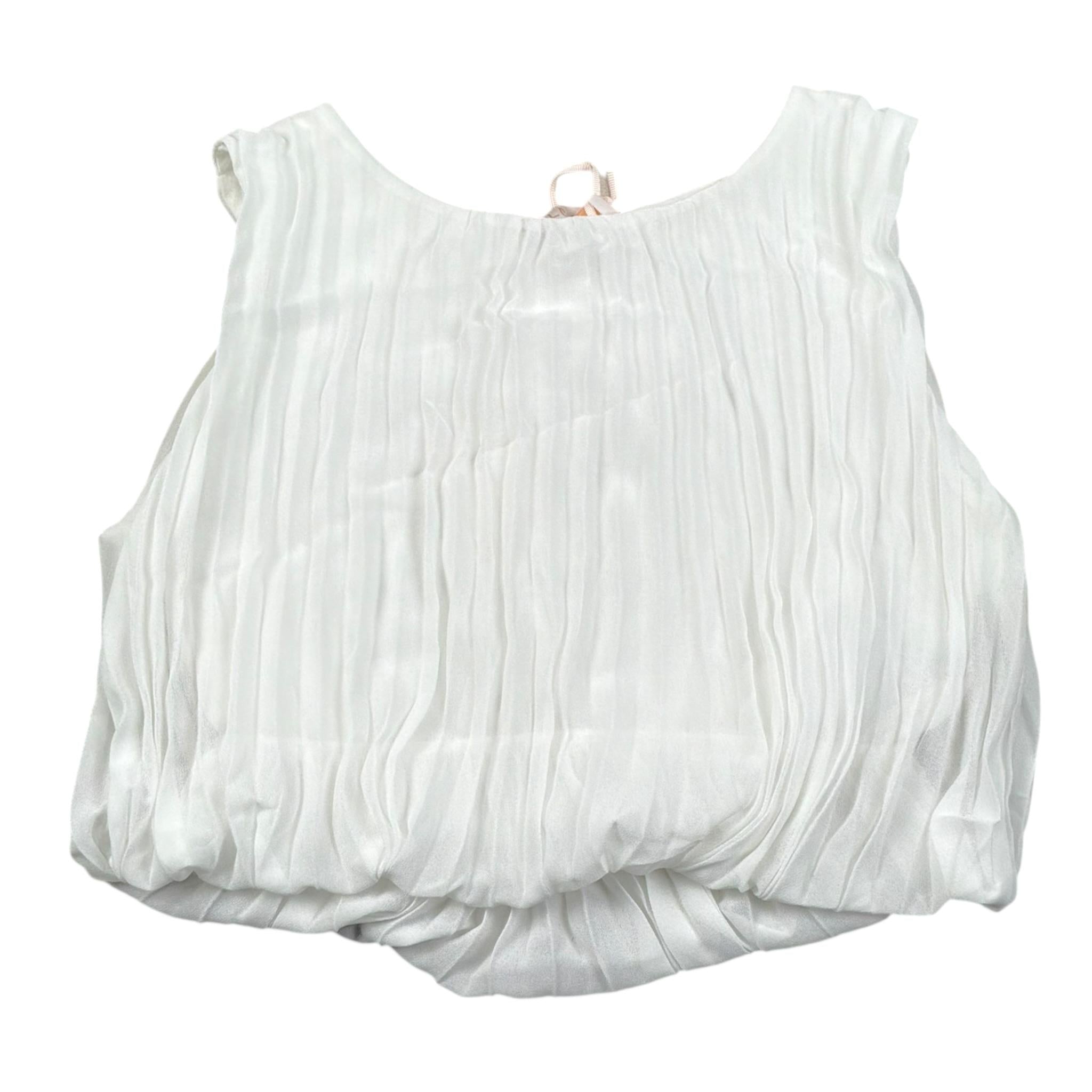 Please Top Tinta Unita con Elastico per Bambina CC05360G73 BIANCO PLEASE 