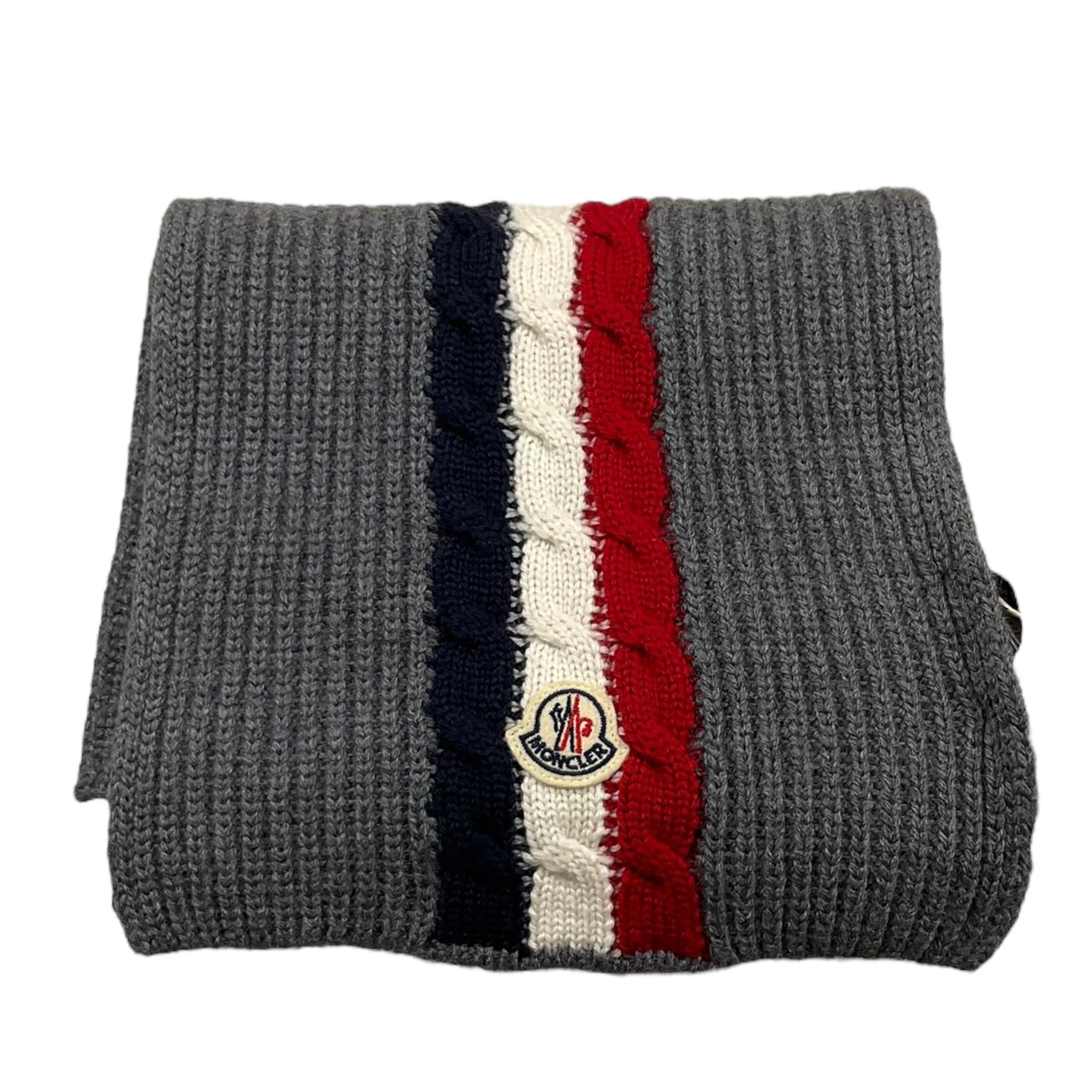 MONCLER sciarpa tinta unita con logo Grigio per Bambino 9543500011 GRIGIO MONCLER 