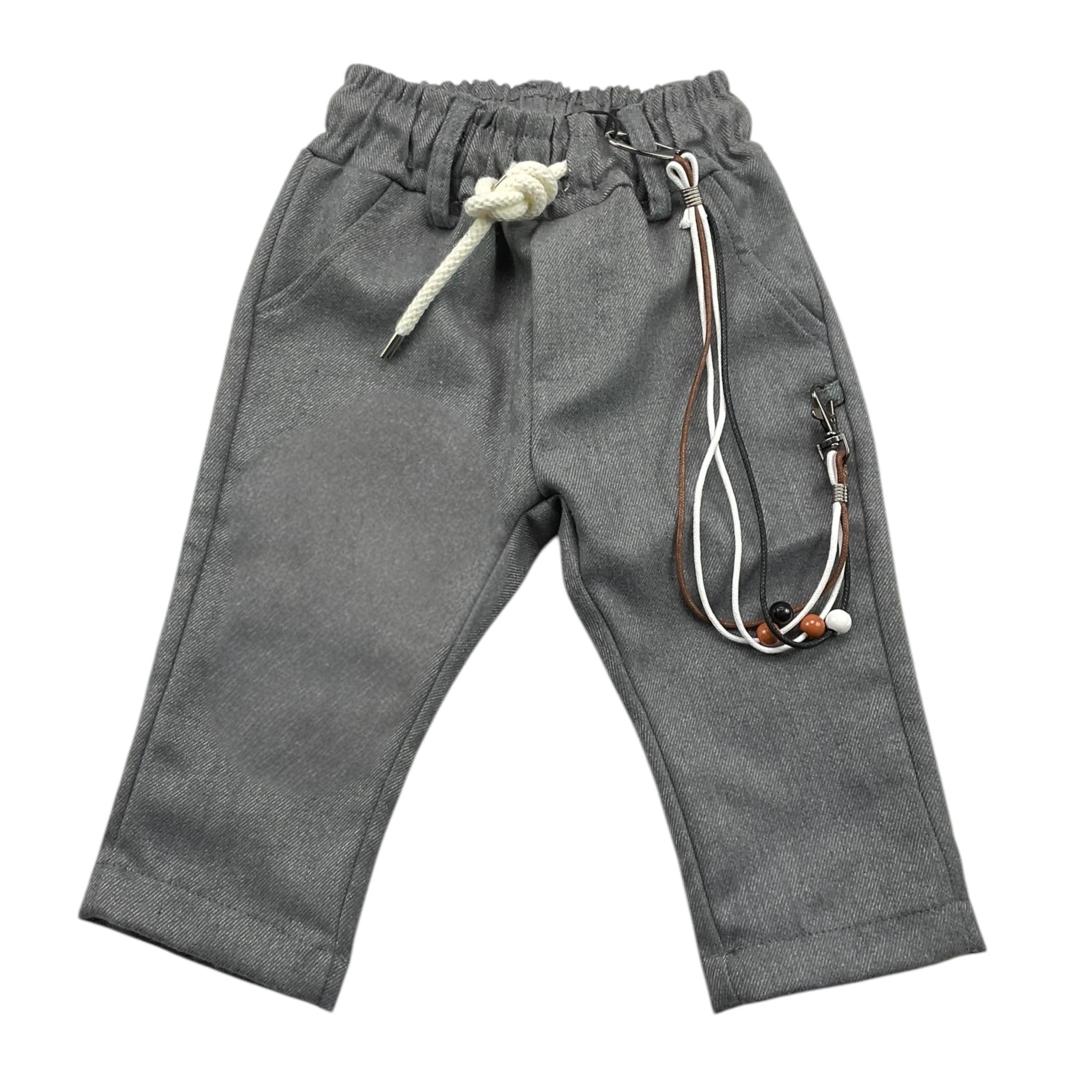 NEVER TOO pantalone tinta unita con elastico in vita Grigio per Neonato NT1838N GRIGIO NEVER TOO 