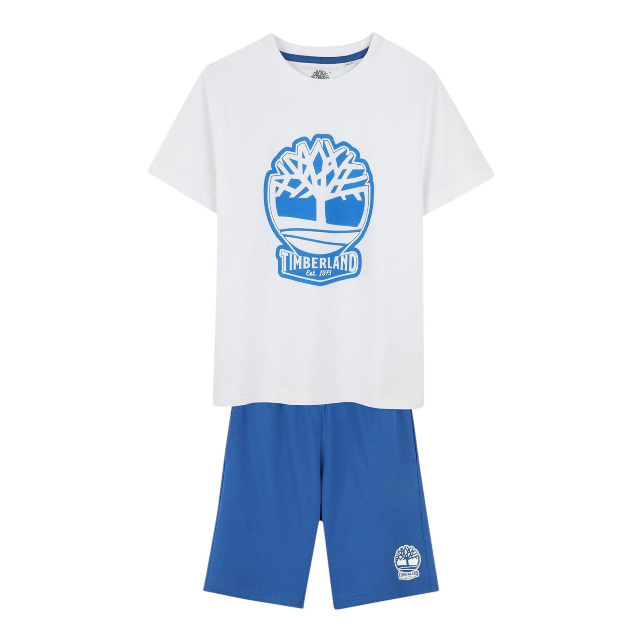 Timberland Completo 2 Pezzi T-Shirt-Bermuda Bicolore per Bambino T60472 BIANCO/BLU TIMBERLAND 