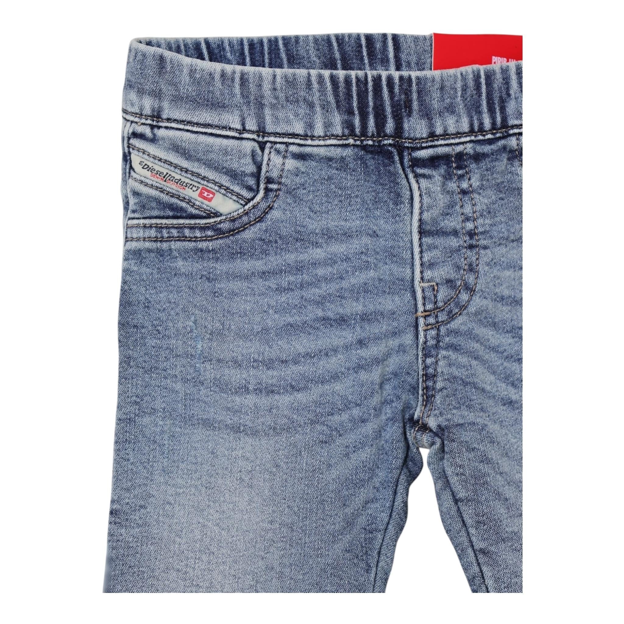 Diesel Jeans Tinta Unita con Eladtico In Vita per Neonata K00649N AZZURRO DIESEL 