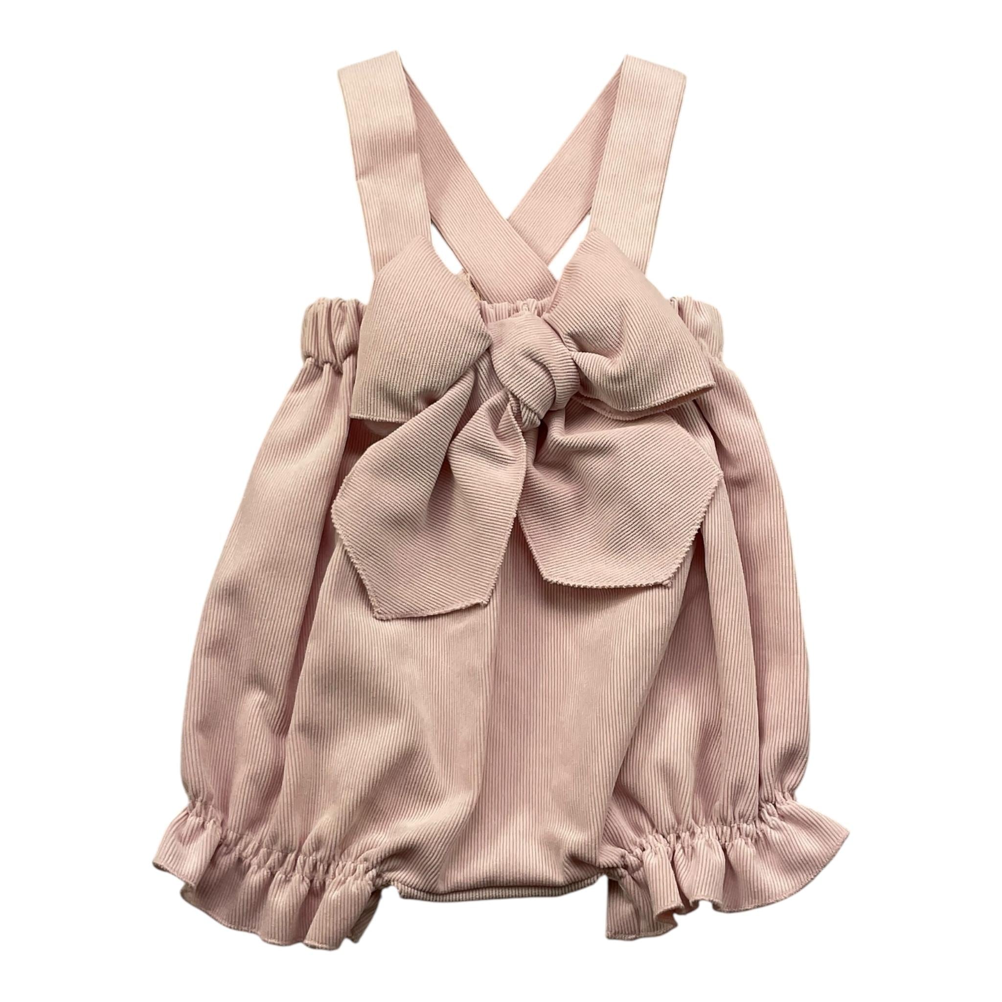 LA STUPENDERIA salopette tinta unita con fiocco Rosa per Neonata TBCU52XX ROSA LA STUPENDERIA 