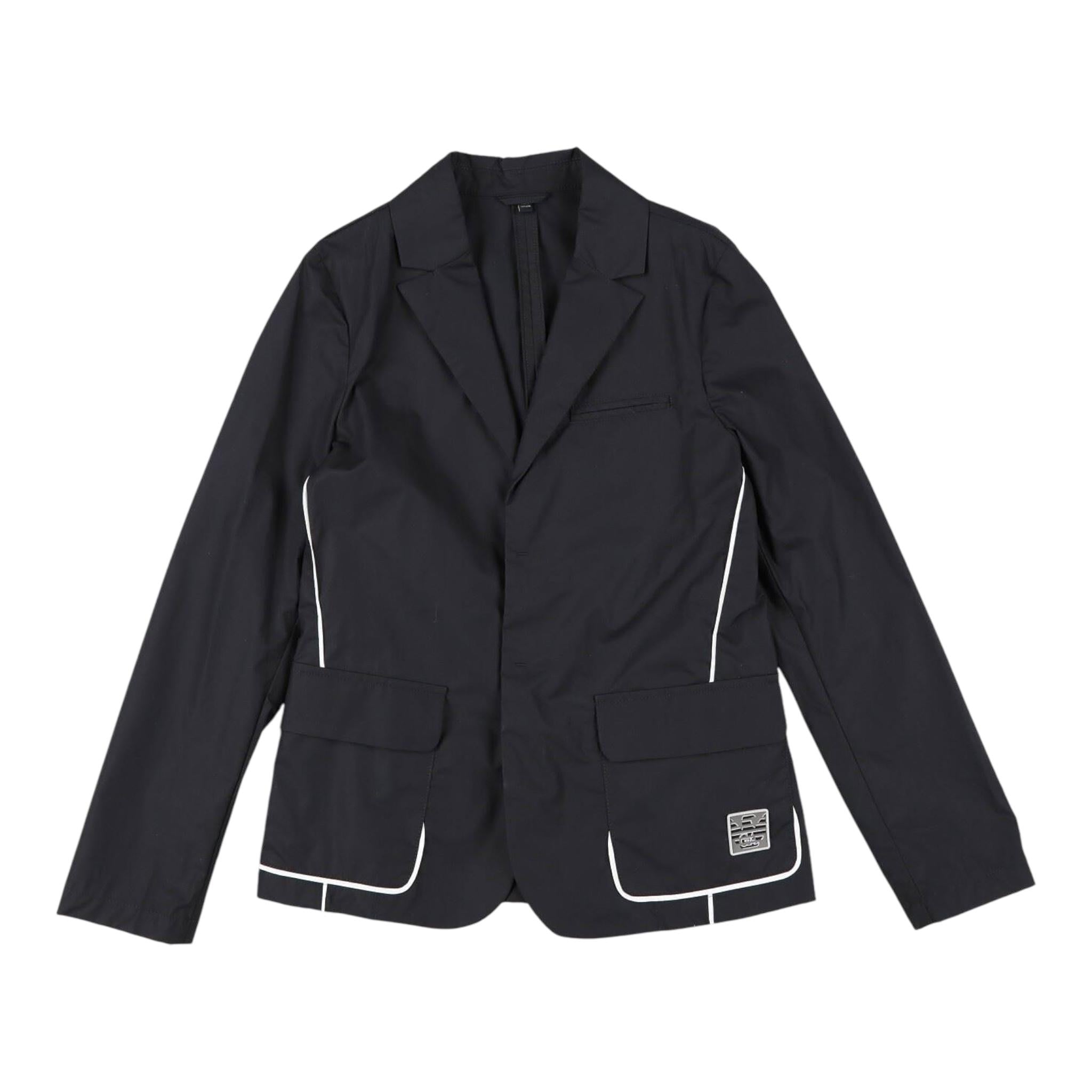 Emporio Armani Giacca Tinta Unita con Profili In Contrasto per Bambino 3L4GJ5 BLU EMPORIO ARMANI 