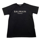 BALMAIN t-shirt girocollo tinta unita cn logo Nero per Bambino BS8P41 NERO BALMAIN 
