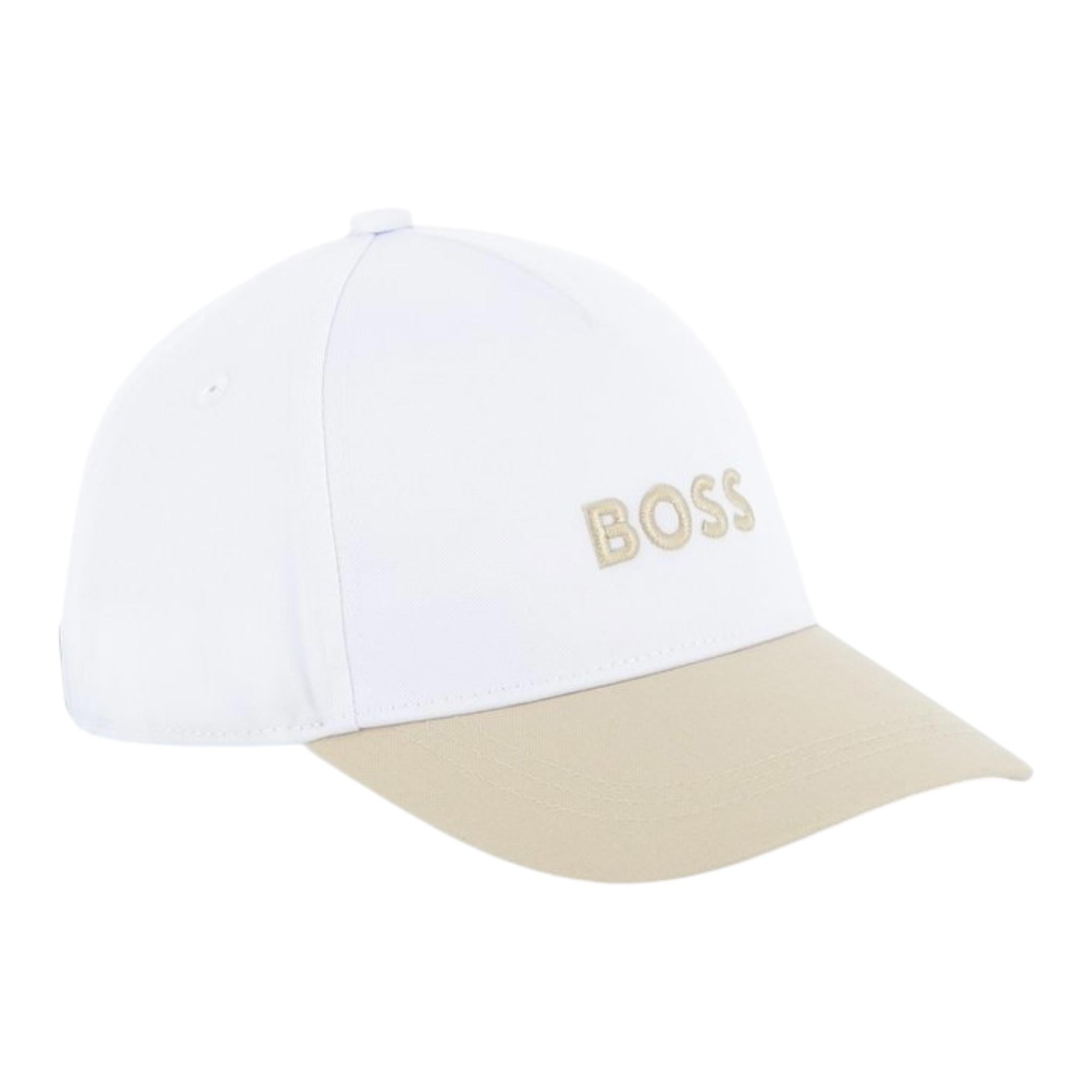 Boss Berretto Bicolore con Logo per Neonato J51691 BIANCO BOSS 