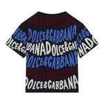 DOLCE & GABBANA t-shirt girocollo tinta unita con stampa Blu per Bambino L4JTHVX BLU DOLCE & GABBANA 
