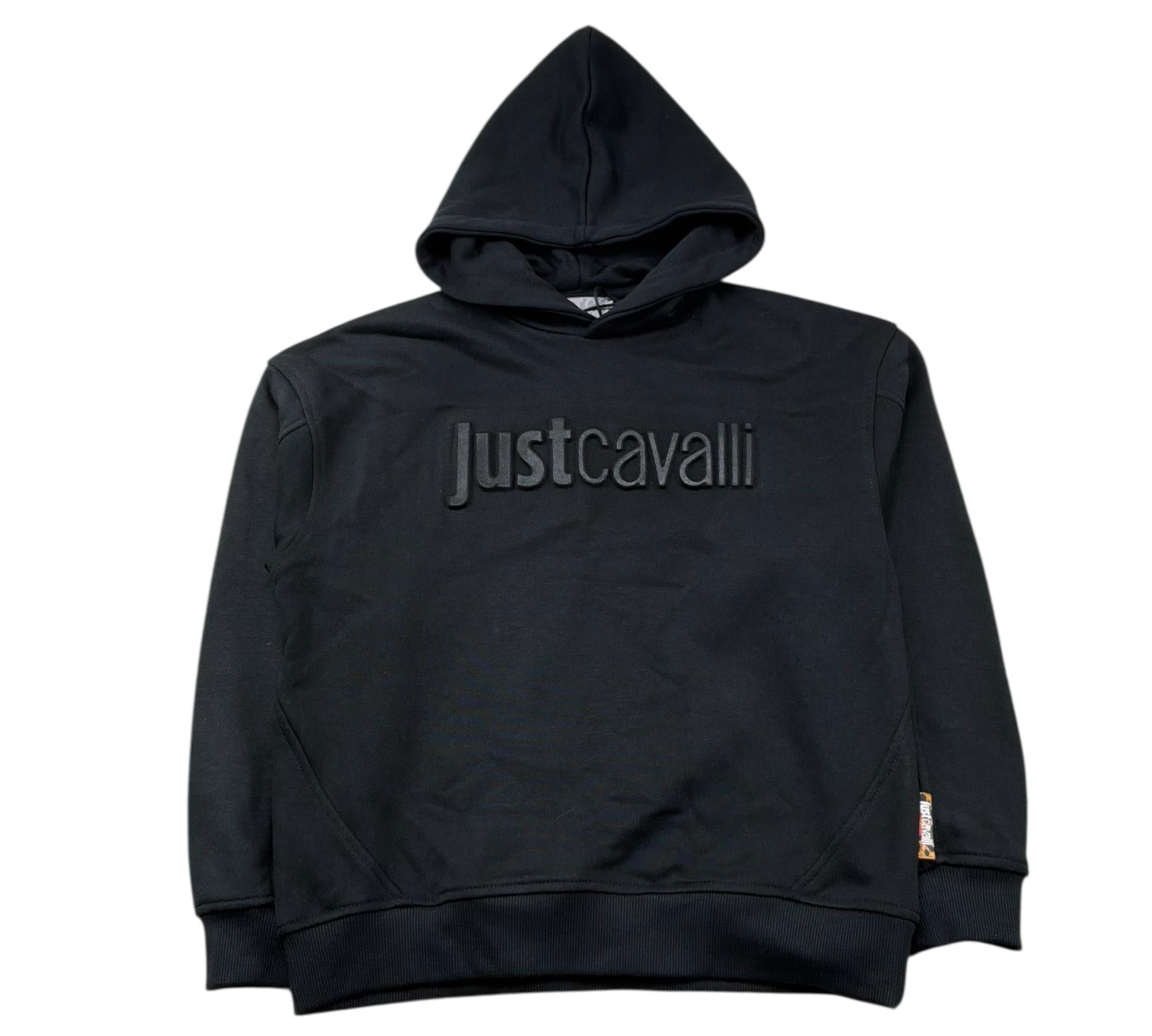 Just Cavalli Felpa Chiusa Girocollo Tinta Unita con Logo per Bambino JGP26013FE NERO JUST CAVALLI 