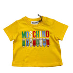 MOSCHINO t-shirt girocollo tinta unita con stampa Giallo per Neonato MWM047 GIALLO MOSCHINO 