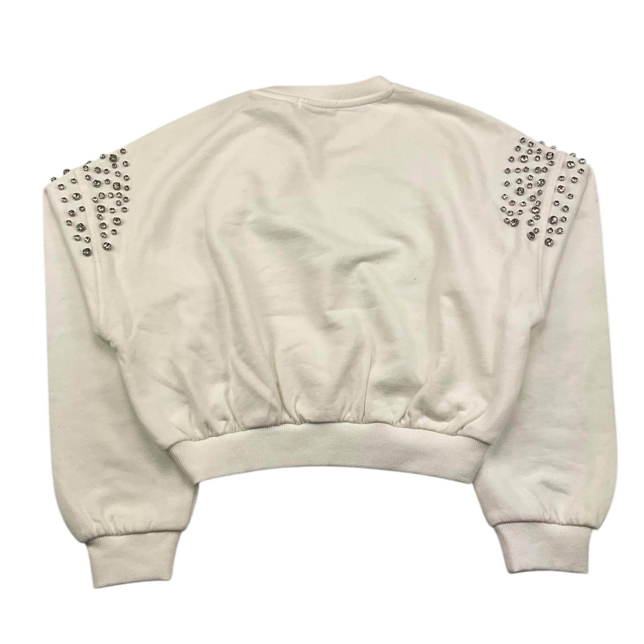 TO be too felpa chiusa girocollo tinta unita con strass Bianco per Bambina TFJF24W432 BIANCO TO be too 
