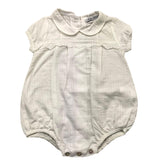 Babidu Pagliaccetto Mezza Manica Tinta Unita Panna Per Neonata
