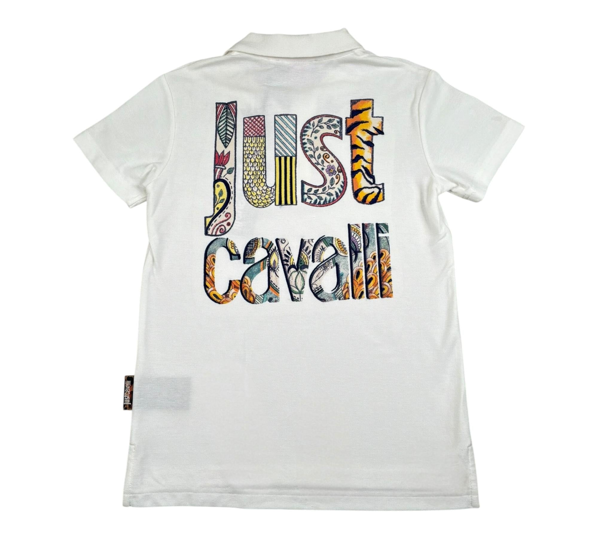 Just Cavalli Polo Mezza Manica Tinta Unita con Logo per Bambino JBP26069PO BIANCO JUST CAVALLI 