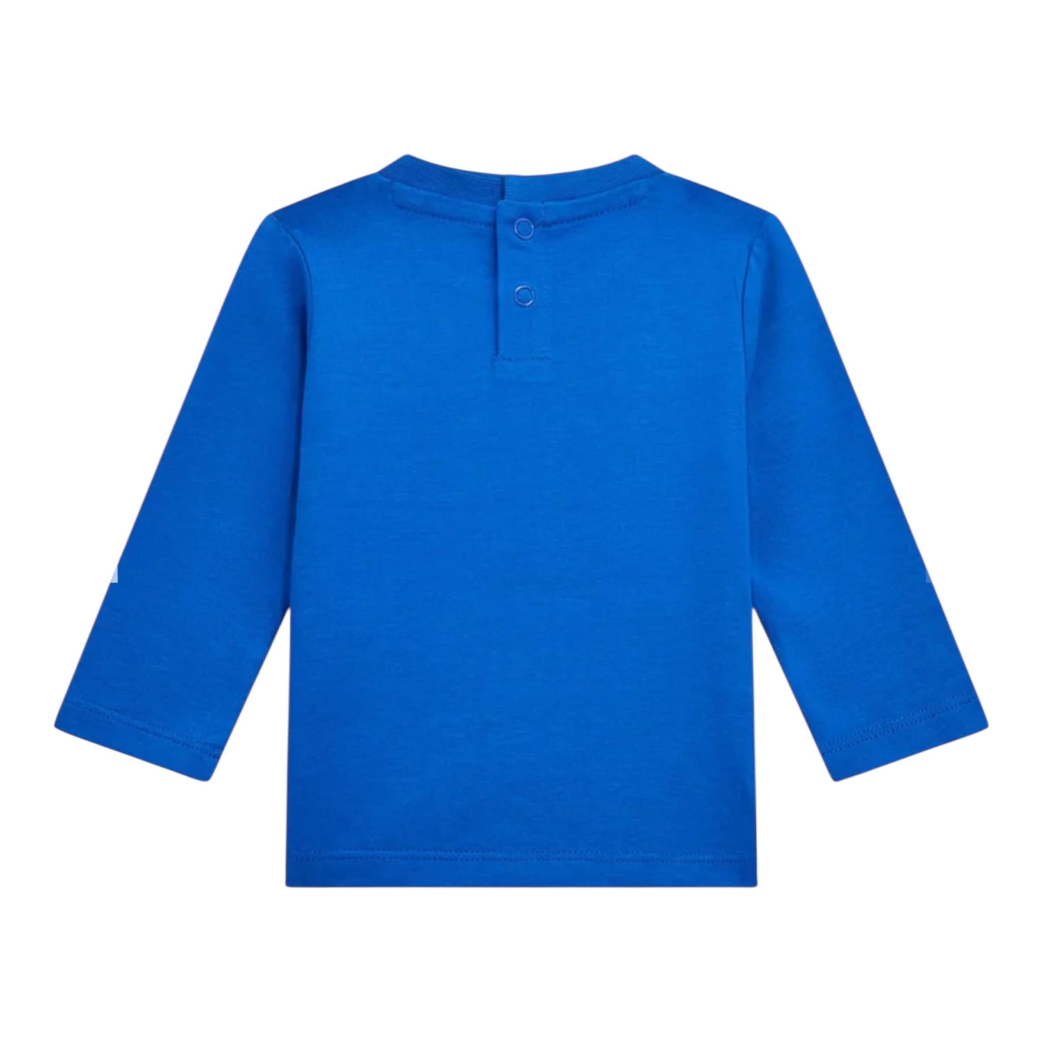 GUESS shirt girocollo tinta unita con stampa Cobalto per Neonato N4YI13K8HM4XX COBALTO GUESS 