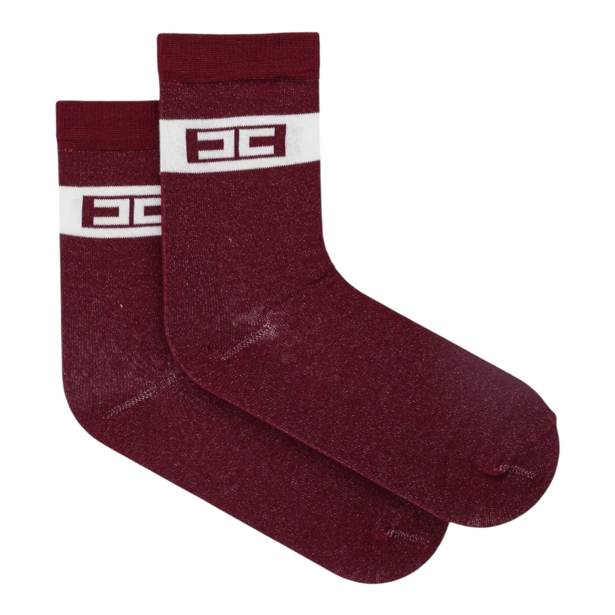 ELISABETTA FRANCHI calzini tinta unita ocn logo Bordeaux per Neonata EFCZ001 BORDEAUX ELISABETTA FRANCHI 