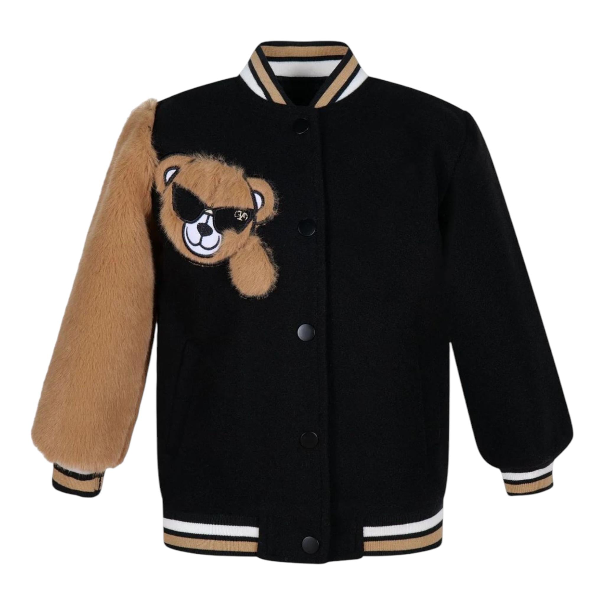 FUN & FUN giubbino modello college con manica peluche Nero per Bambina FBJK0025 NERO FUN & FUN 