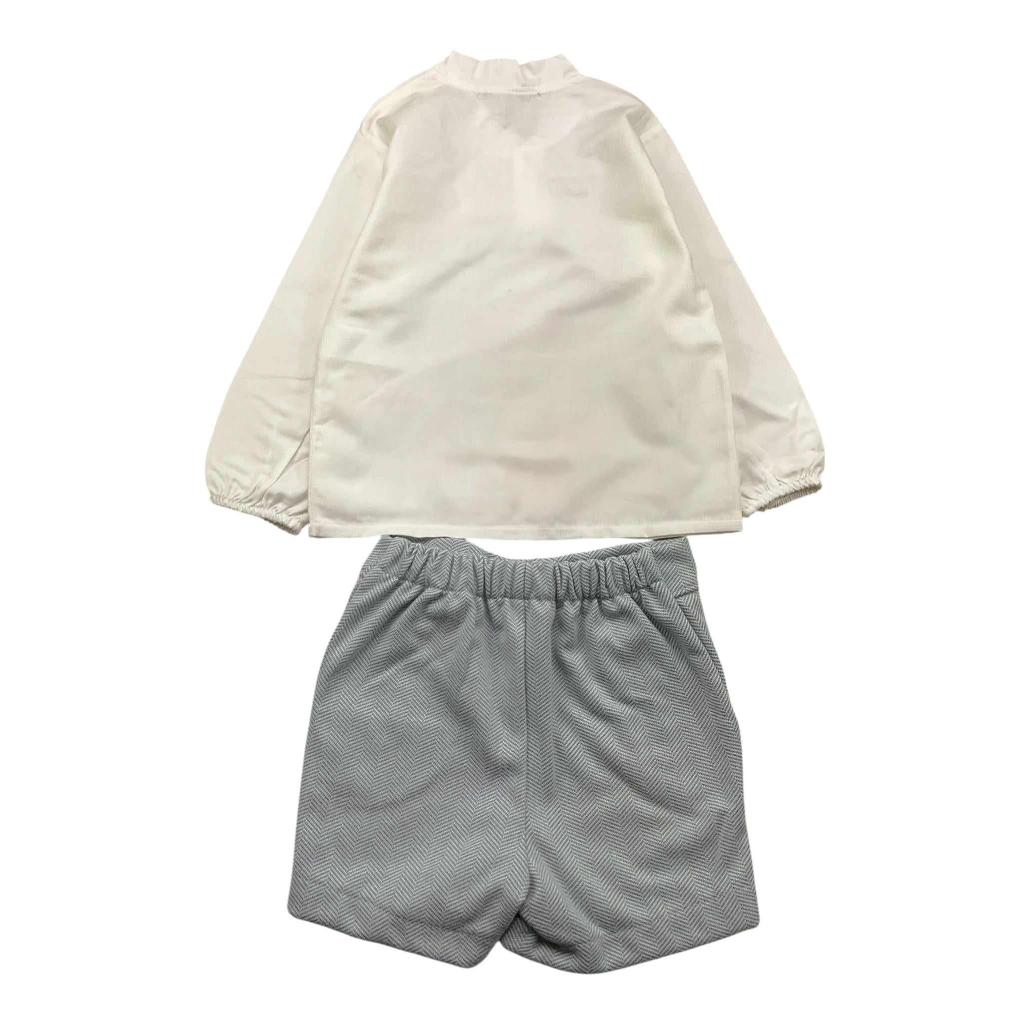 CALAMARO completo 2pz camicia-bermuda bicolore Bianco/azzurro per Neonato 11075 BIANCO/AZZURRO CALAMARO 