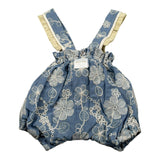 Coco' Et Mama' Salopette Tinta Unita con Ricami per Neonata MAIA AZZURRO COCO' ET MAMA' 