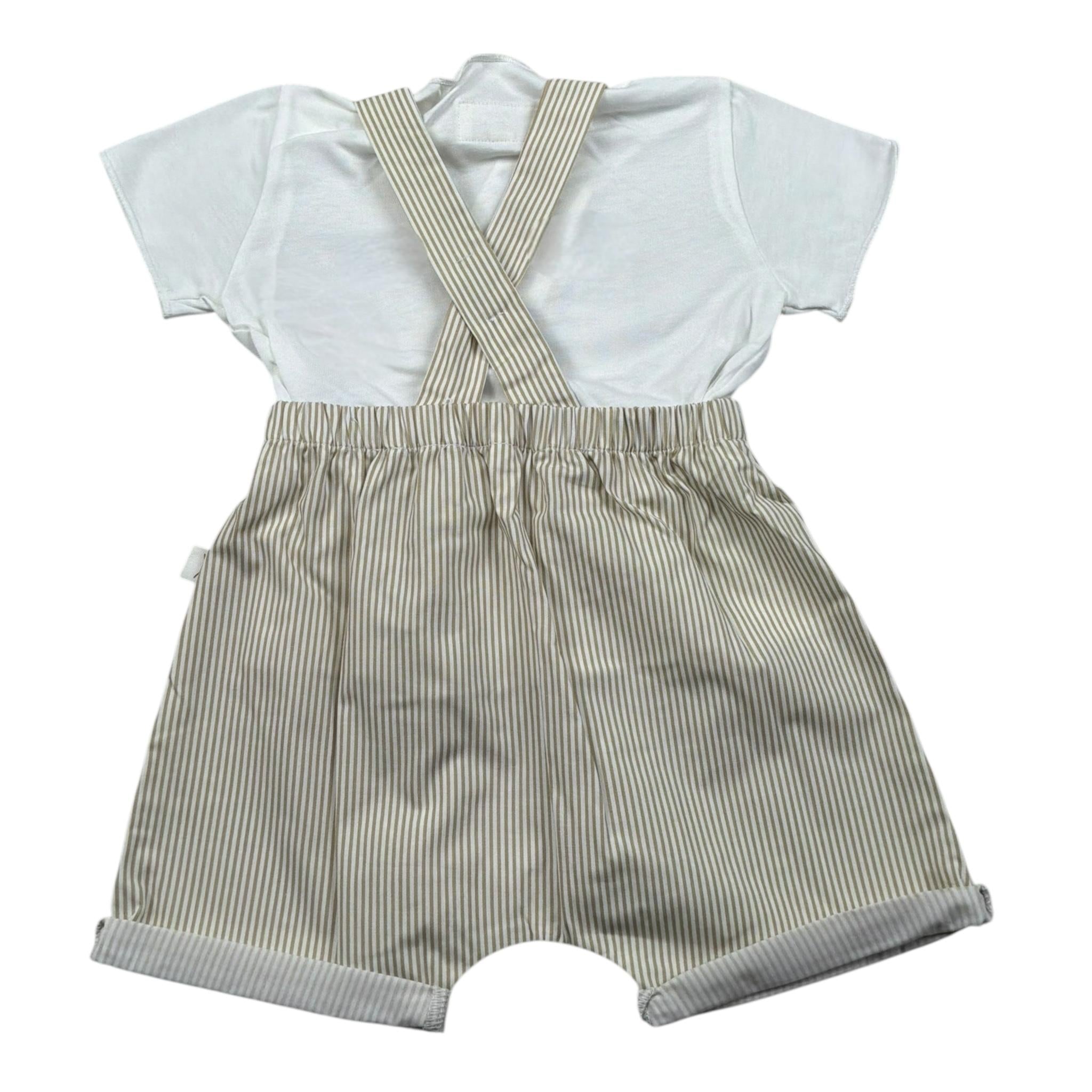 Teddy E Minou Completo 2 Pezzi T-Shirt-Salopette per Neonato E15CP066C4134 BIANCO/BEIGE TEDDY E MINOU 