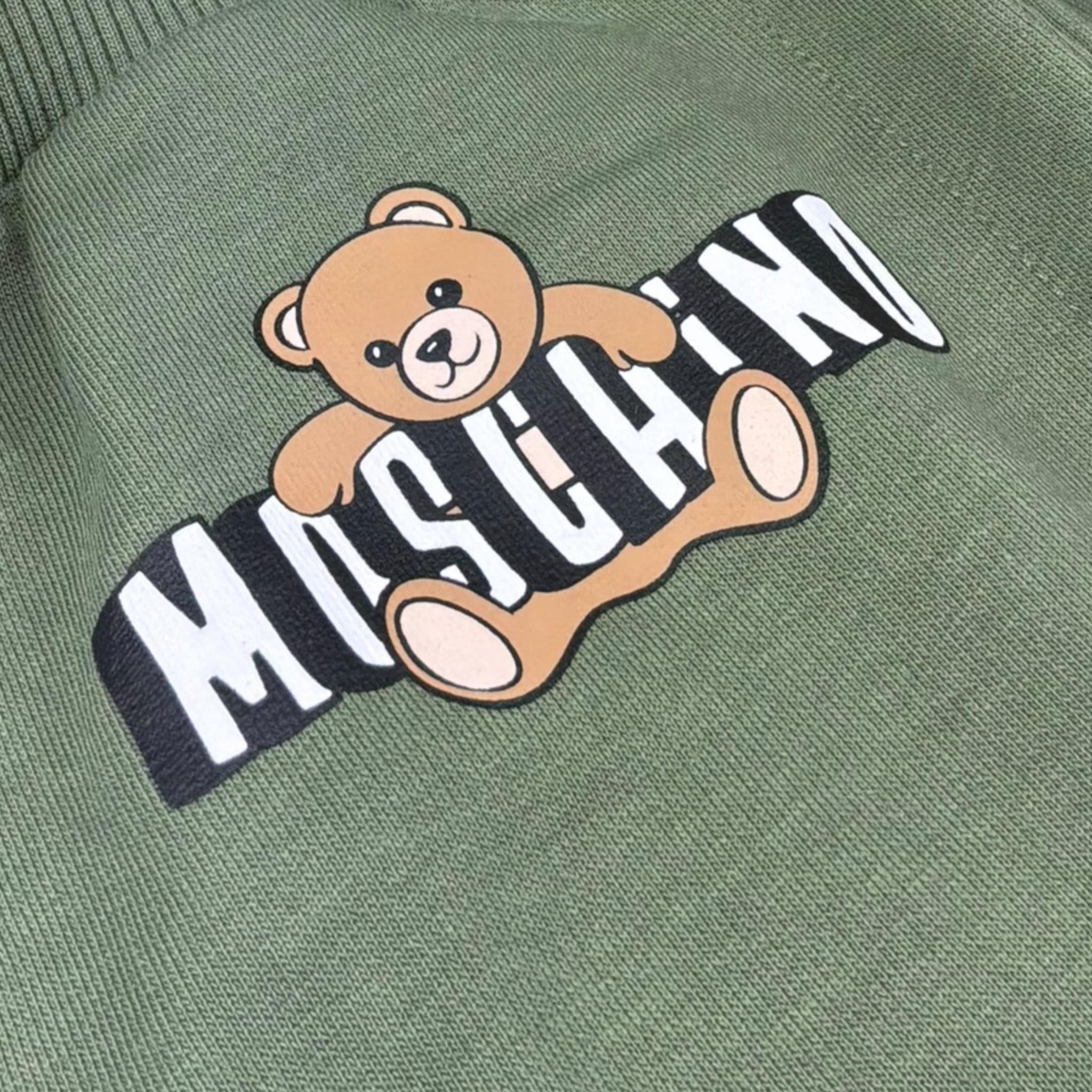 Moschino Completo 2 Pezzi Felpa-Pantalone Tinta Unita per Bambino HPK03E VERDE MOSCHINO 