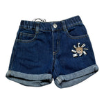 Moschino Short In Denim Tinta Unita con Stampa per Neonata MUQ01T BLU MOSCHINO 