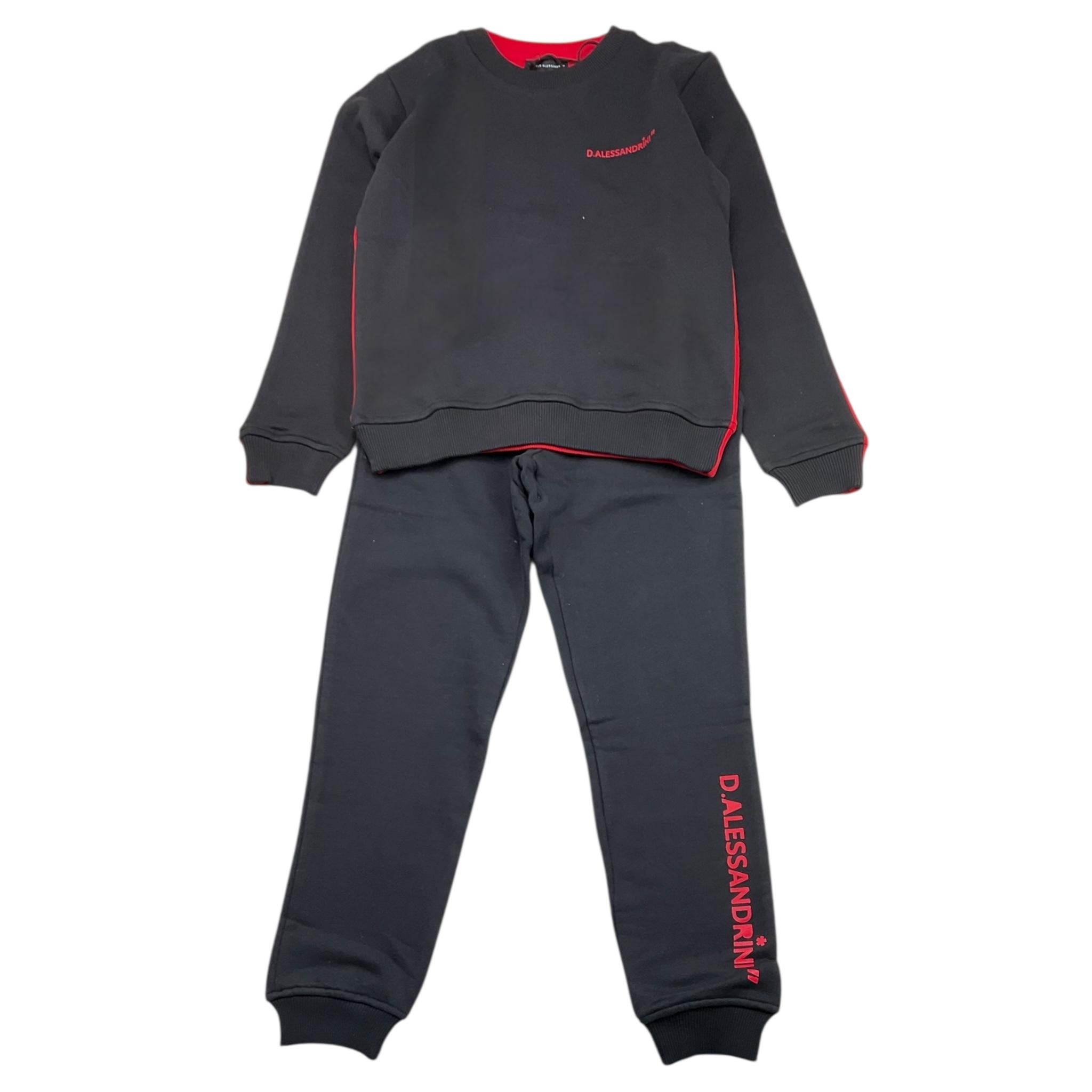 DANIELE ALESSANDRINI completo 2pz felpa-pantalone bicolore Nero/rosso per Bambino 1231F00059 NERO/ROSSO DANIELE ALESSANDRINI 