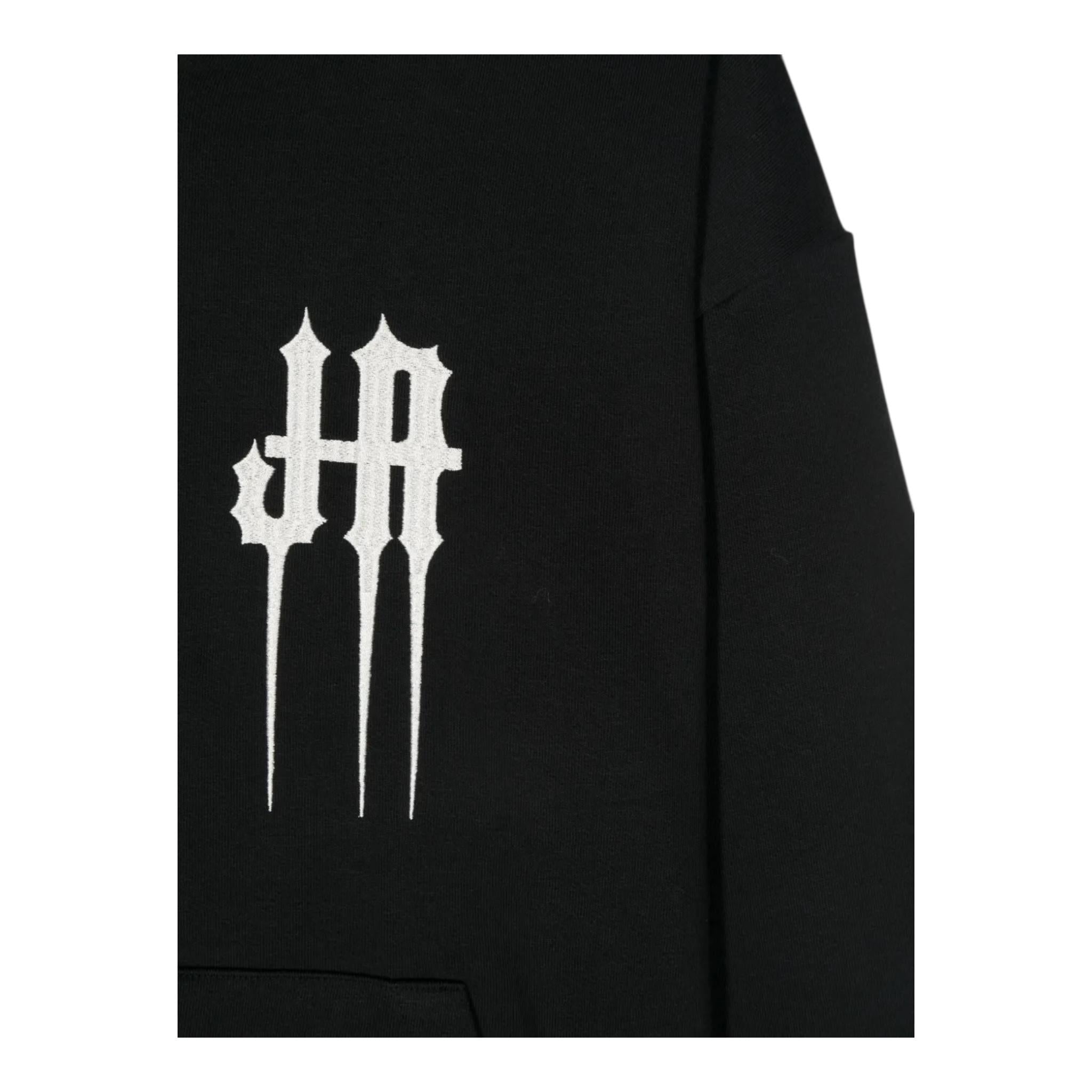 JOHN RICHMOND felpa con zip e cappuccio tinta unita con stampa Nero per Bambino RBA24020FEX NERO JOHN RICHMOND 