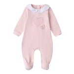 Minibanda Tutina Manca Lunga Tinta Unita con Cuore per Neonata 3B773 ROSA MINIBANDA 