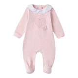 Minibanda Tutina Manca Lunga Tinta Unita con Cuore per Neonata 3B773 ROSA MINIBANDA 