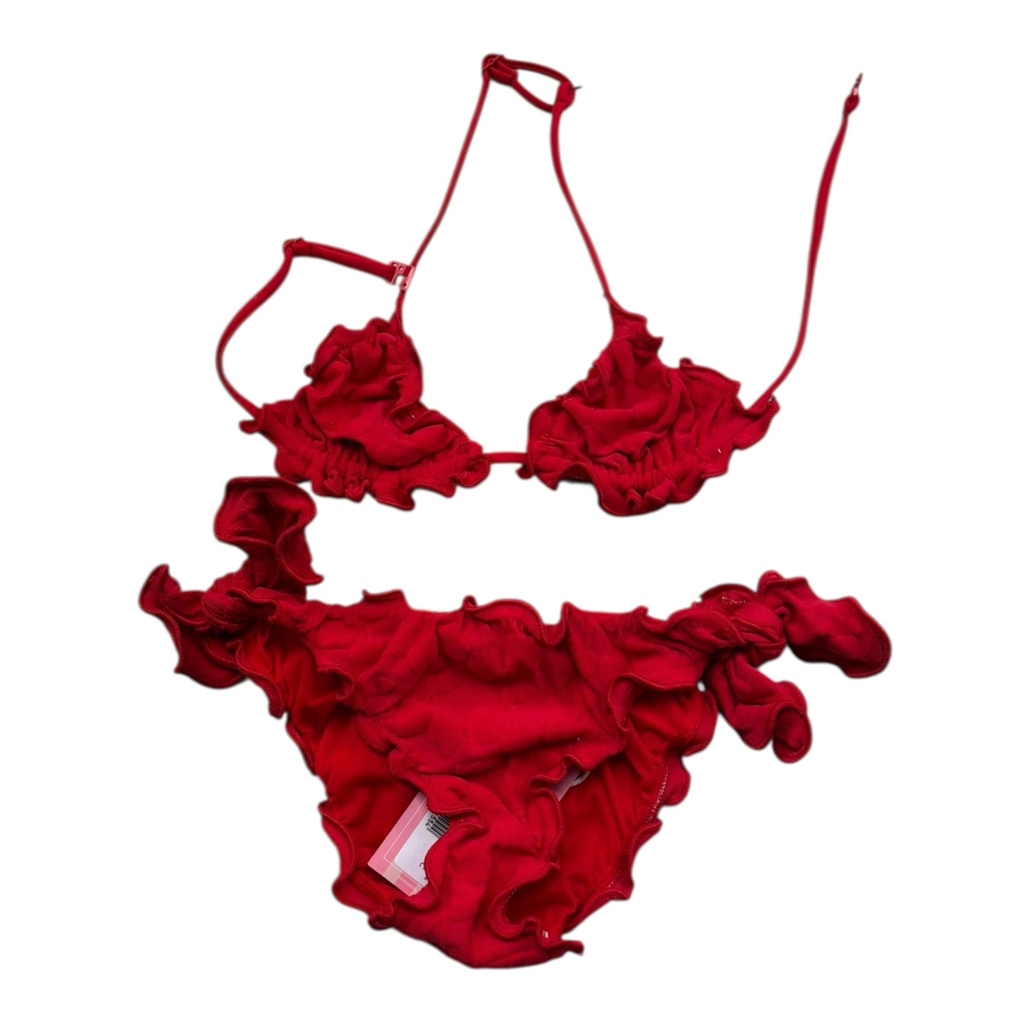 Saint Barth Costume 2 Pezzi Triangolo-Slip  per Bambina 00365L ROSSO SAINT BARTH 
