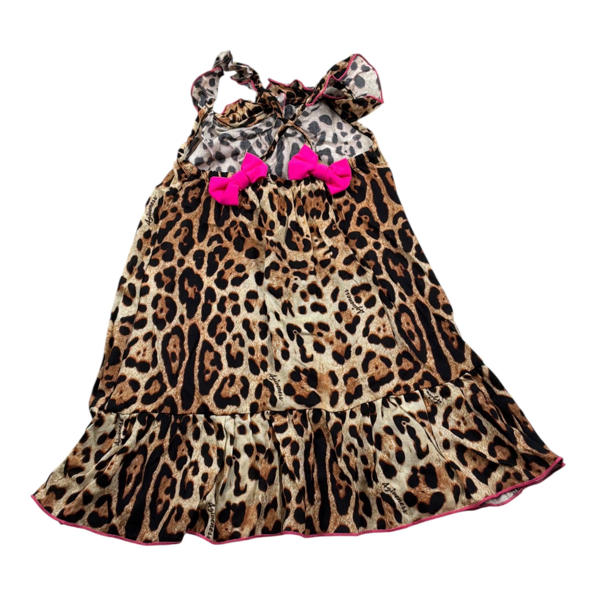 4Giveness Abito Bretelline Fantasia Maculata Beige per Neonata FGCN3966 BEIGE 4GIVENESS 