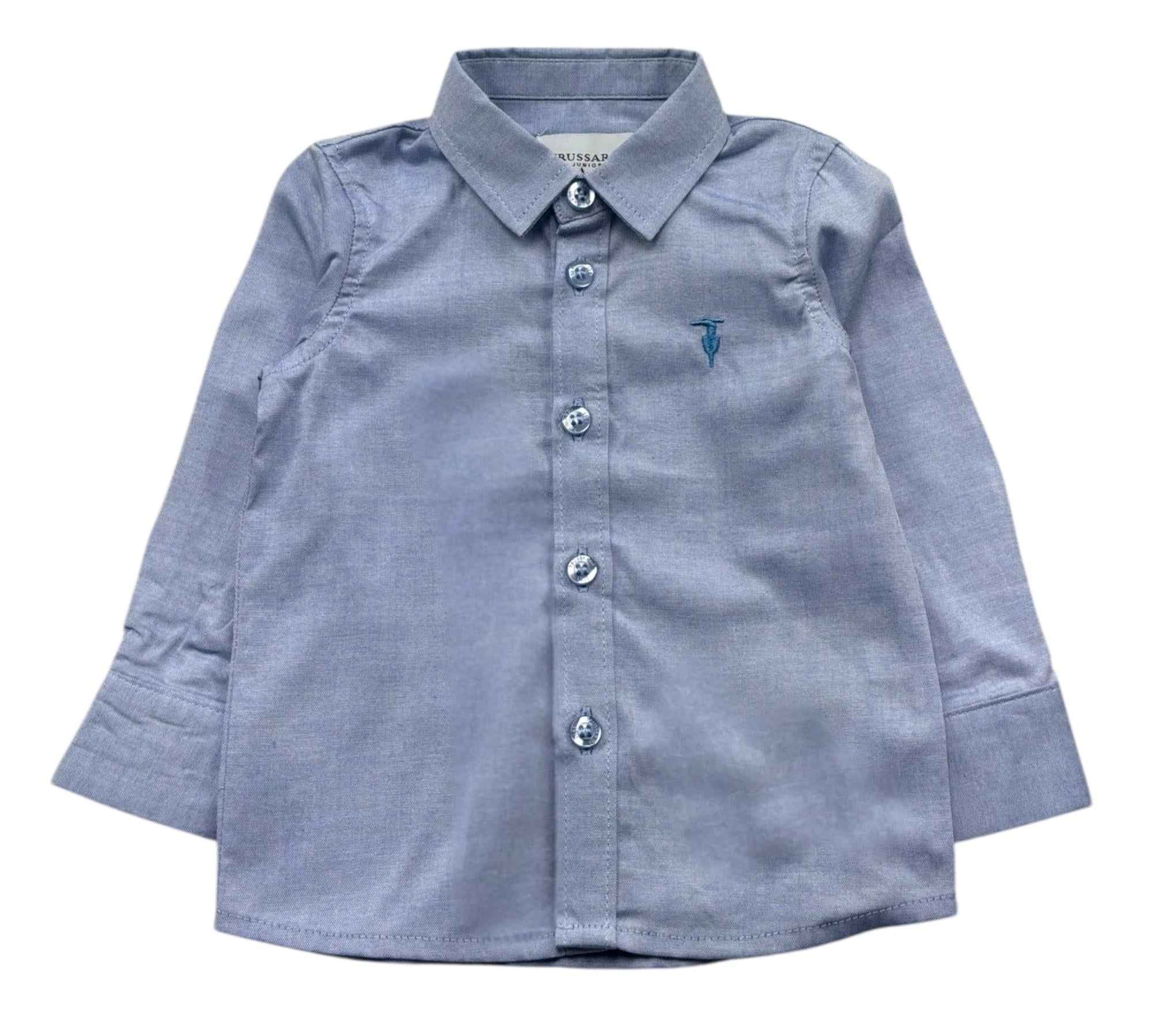 Trussardi Camicia Manica Lunga Tinta Unita per Neonato TIP26094CA AZZURRO POLVERE TRUSSARDI 