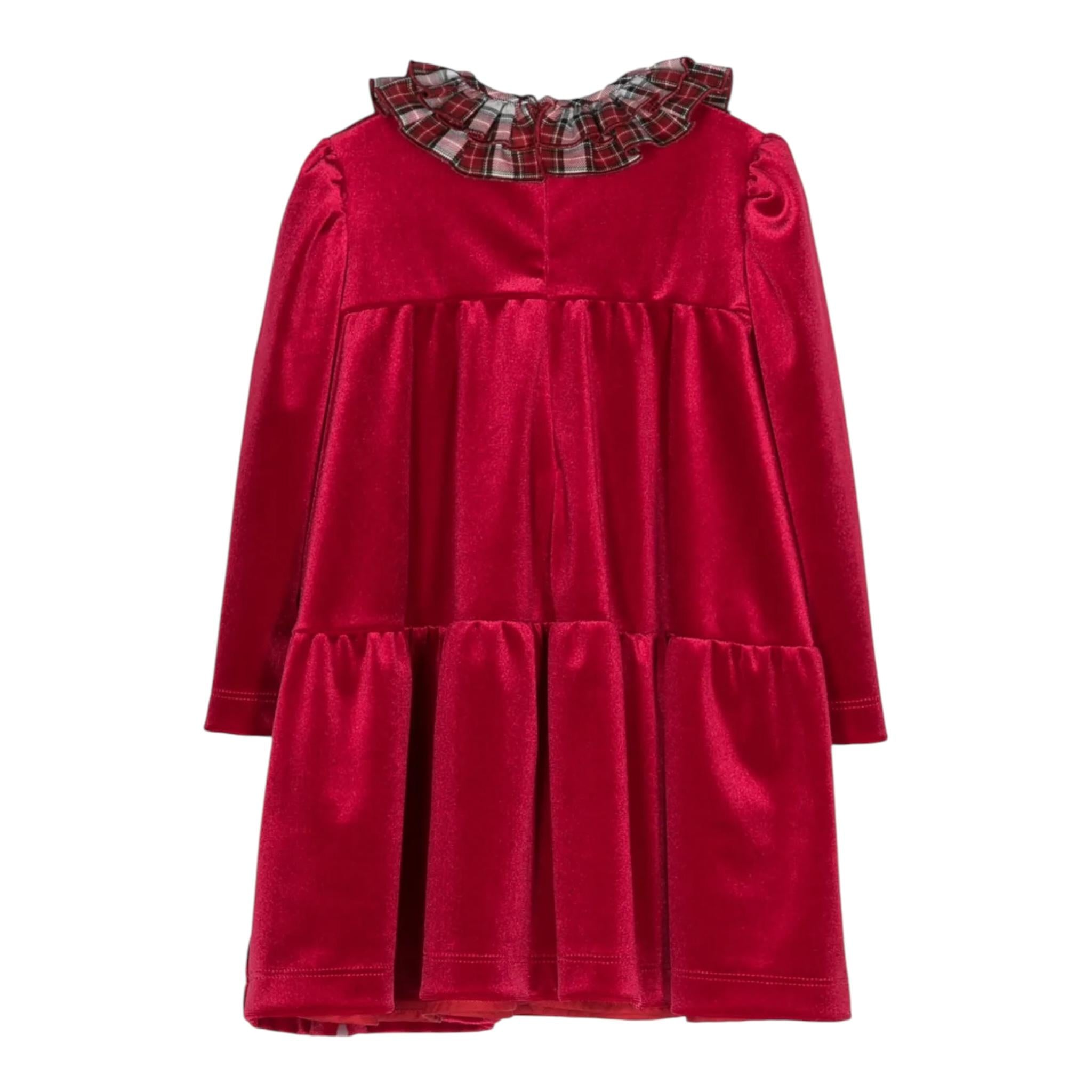 MONNALISA abito tinta unita in velluto Rosso per Neonata 31D913 ROSSO MONNALISA 